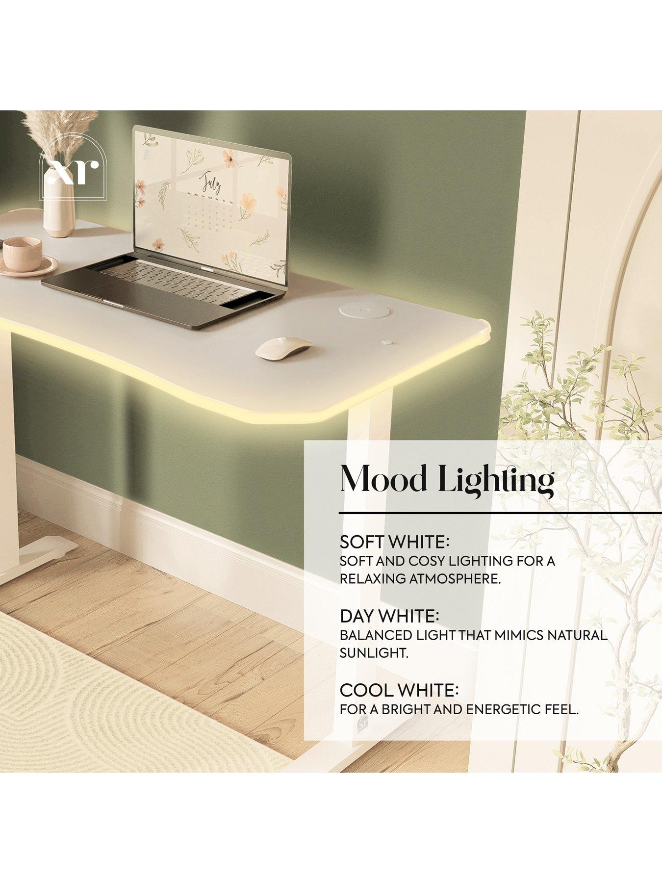 Image 3 of 7 of XR Living Oka Office Desk with Wireless Charging and App Controlled LED Light - 110x55