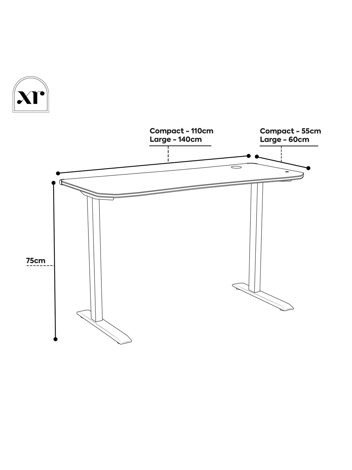 Image 7 of 7 of XR Living Oka Office Desk with Wireless Charging and App Controlled LED Light - 110x55