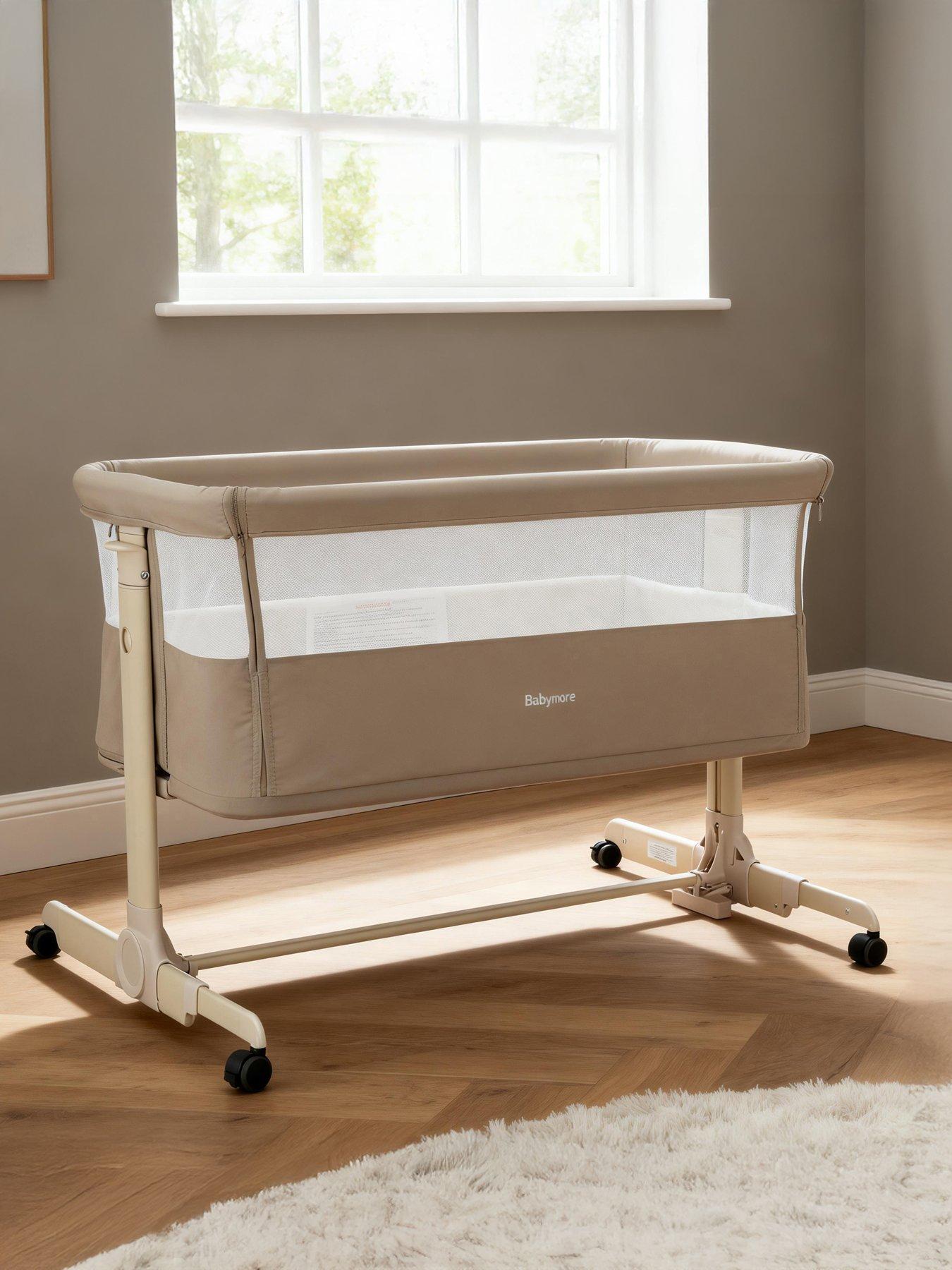 Babymore Neera Bedside Crib - Khaki