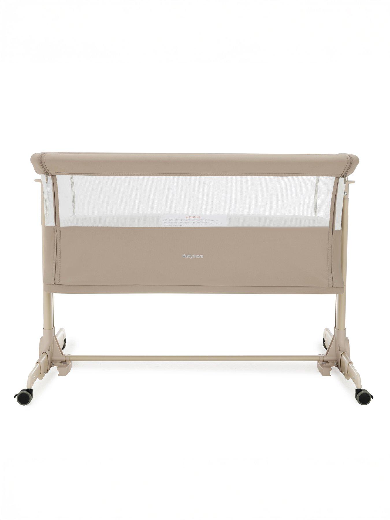  image of babymore-neera-bedside-crib-khaki
