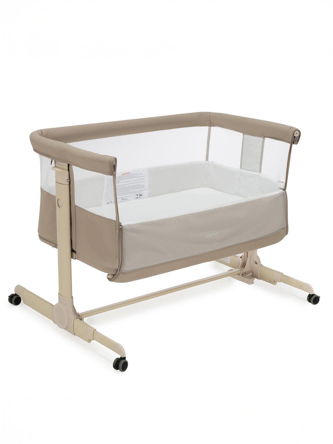  image of babymore-neera-bedside-crib-khaki