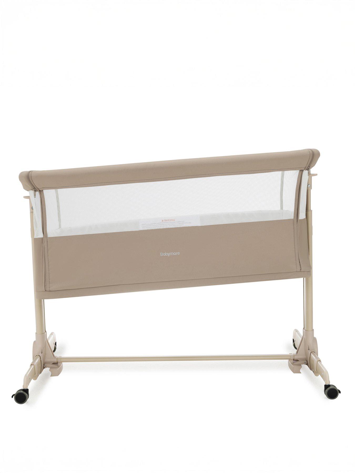  image of babymore-neera-bedside-crib-khaki