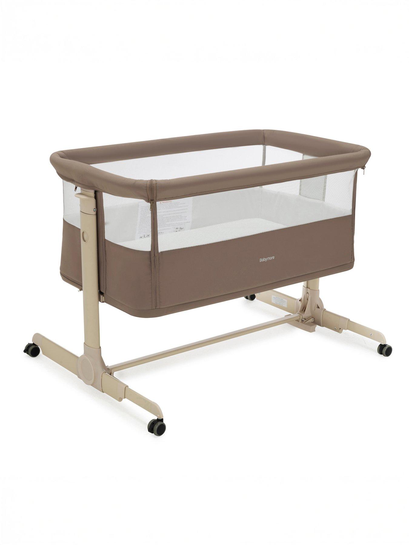  image of babymore-neera-bedside-crib-mocha