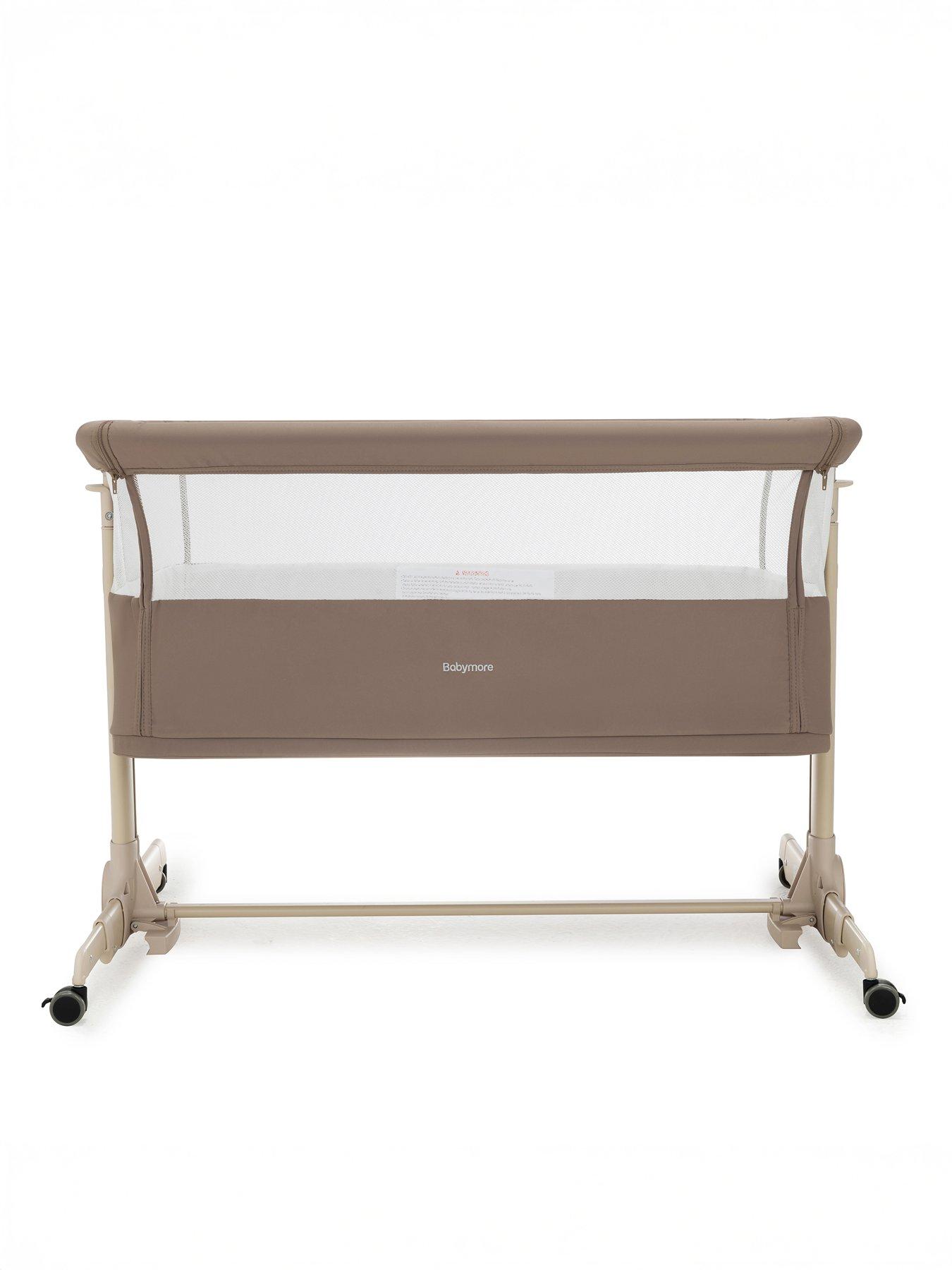  image of babymore-neera-bedside-crib-mocha