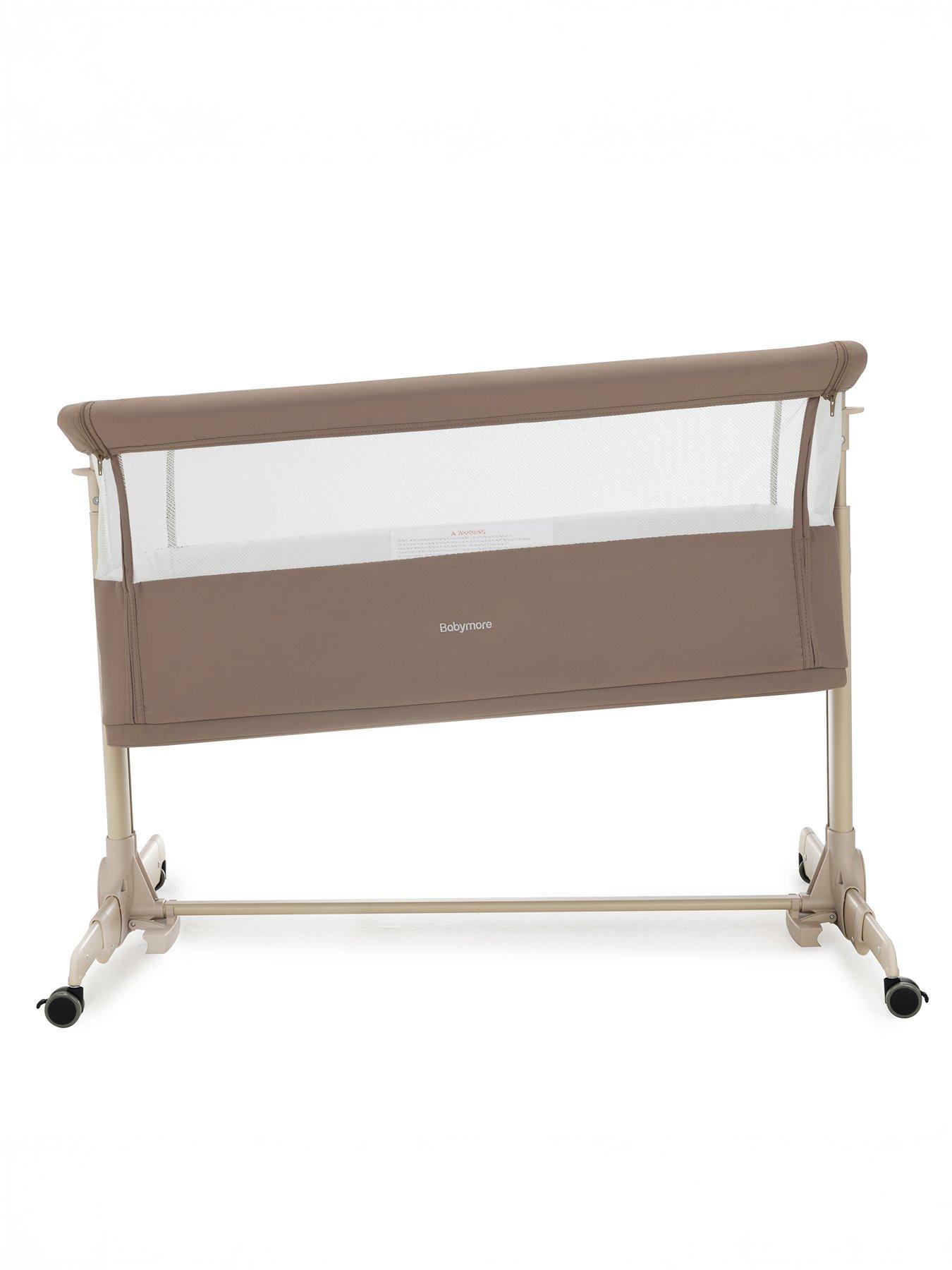  image of babymore-neera-bedside-crib-mocha