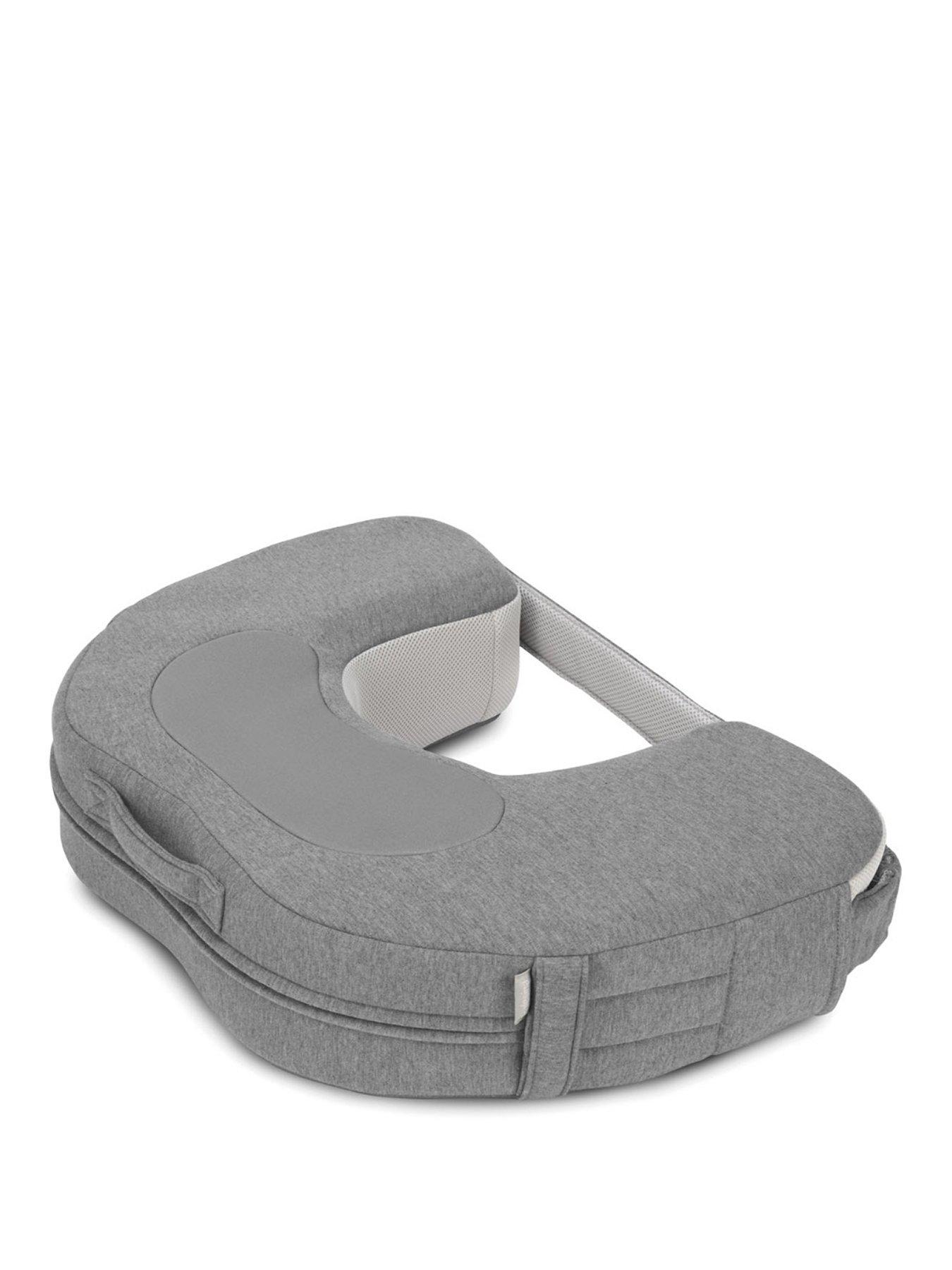 front image of cuddleco-elysia-nursing-pillow-harmony-grey