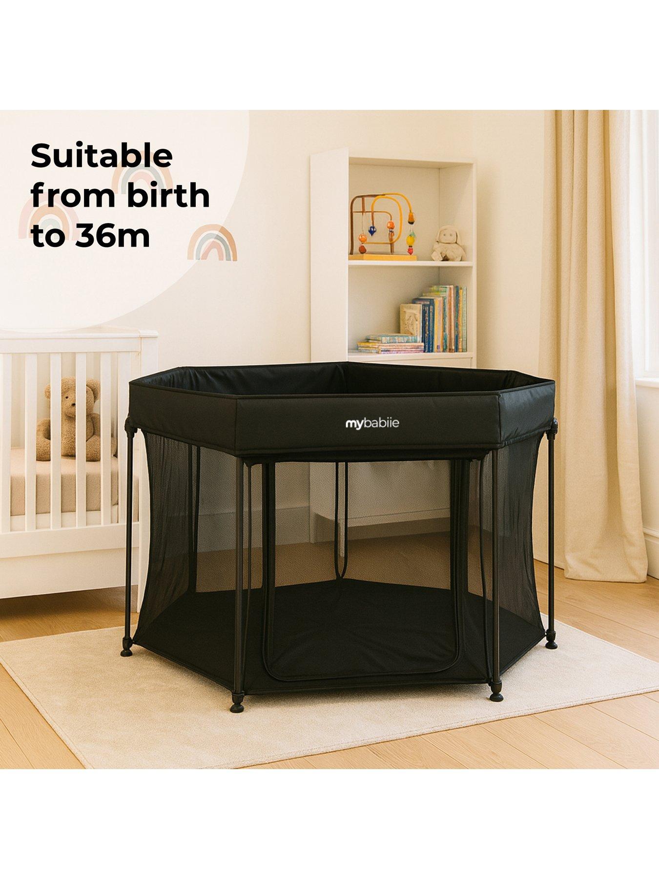 My Babiie Foldable Baby Playpen - Black