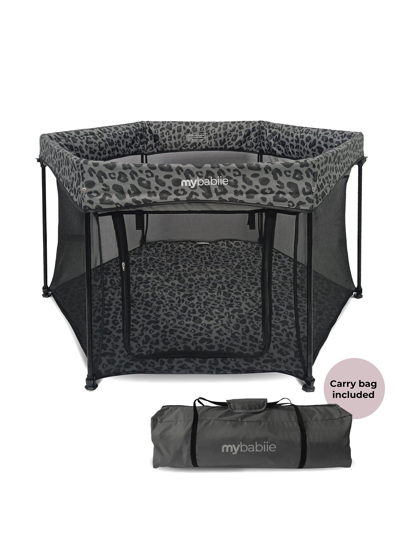 Image 2 of 8 of My Babiie Foldable Baby Playpen - Grey Leopard