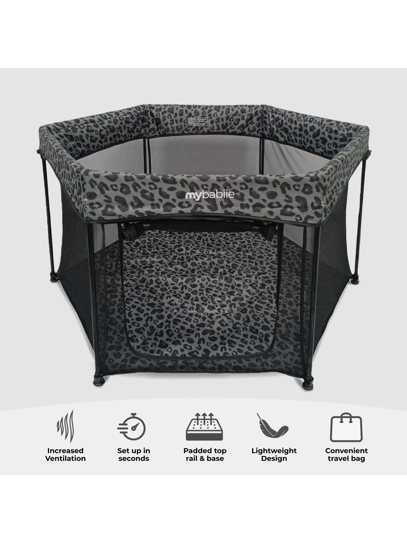 Image 3 of 8 of My Babiie Foldable Baby Playpen - Grey Leopard