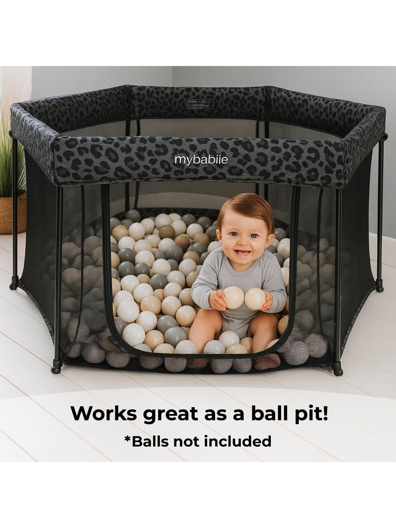 Image 4 of 8 of My Babiie Foldable Baby Playpen - Grey Leopard