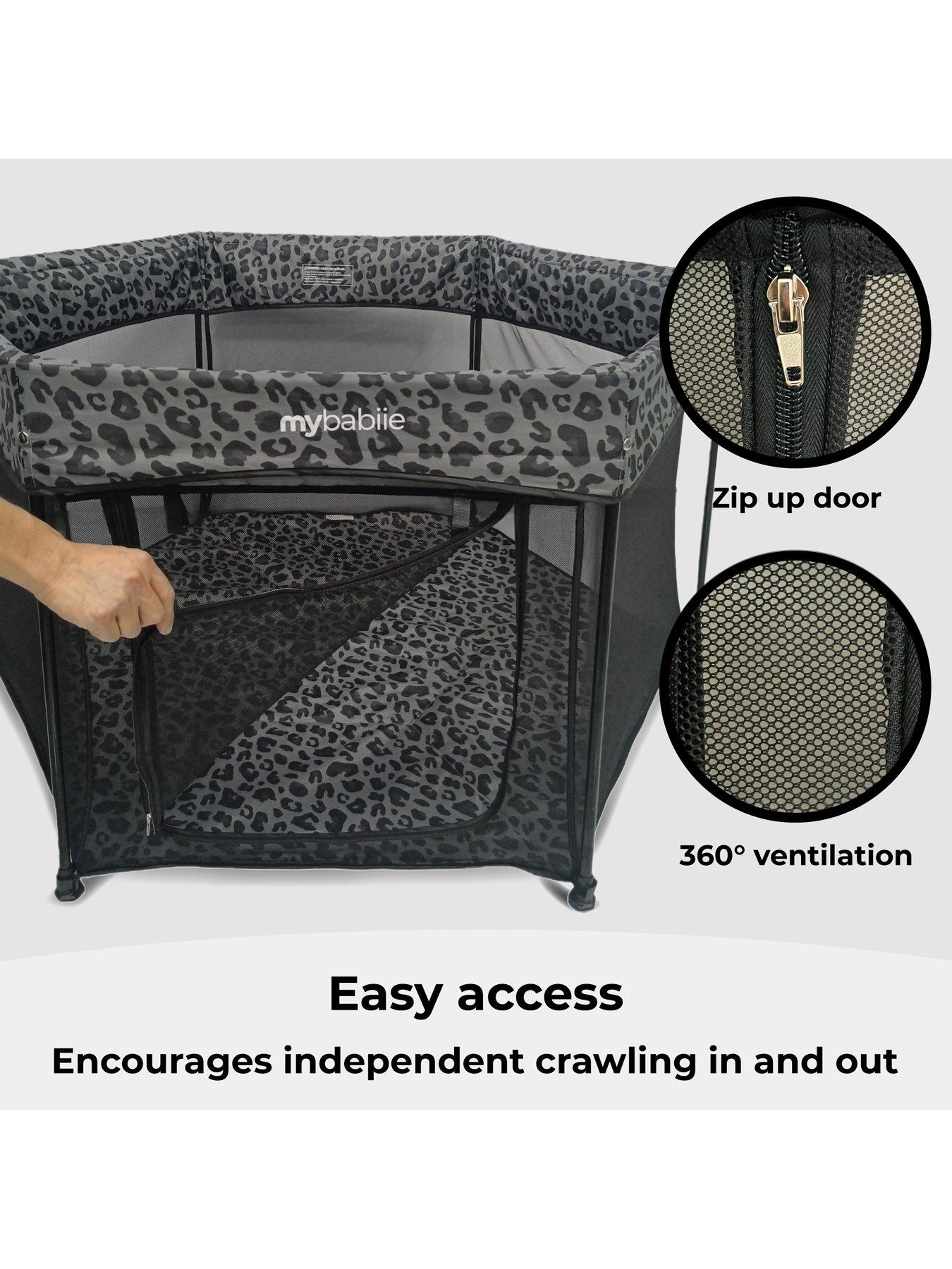 Image 5 of 8 of My Babiie Foldable Baby Playpen - Grey Leopard