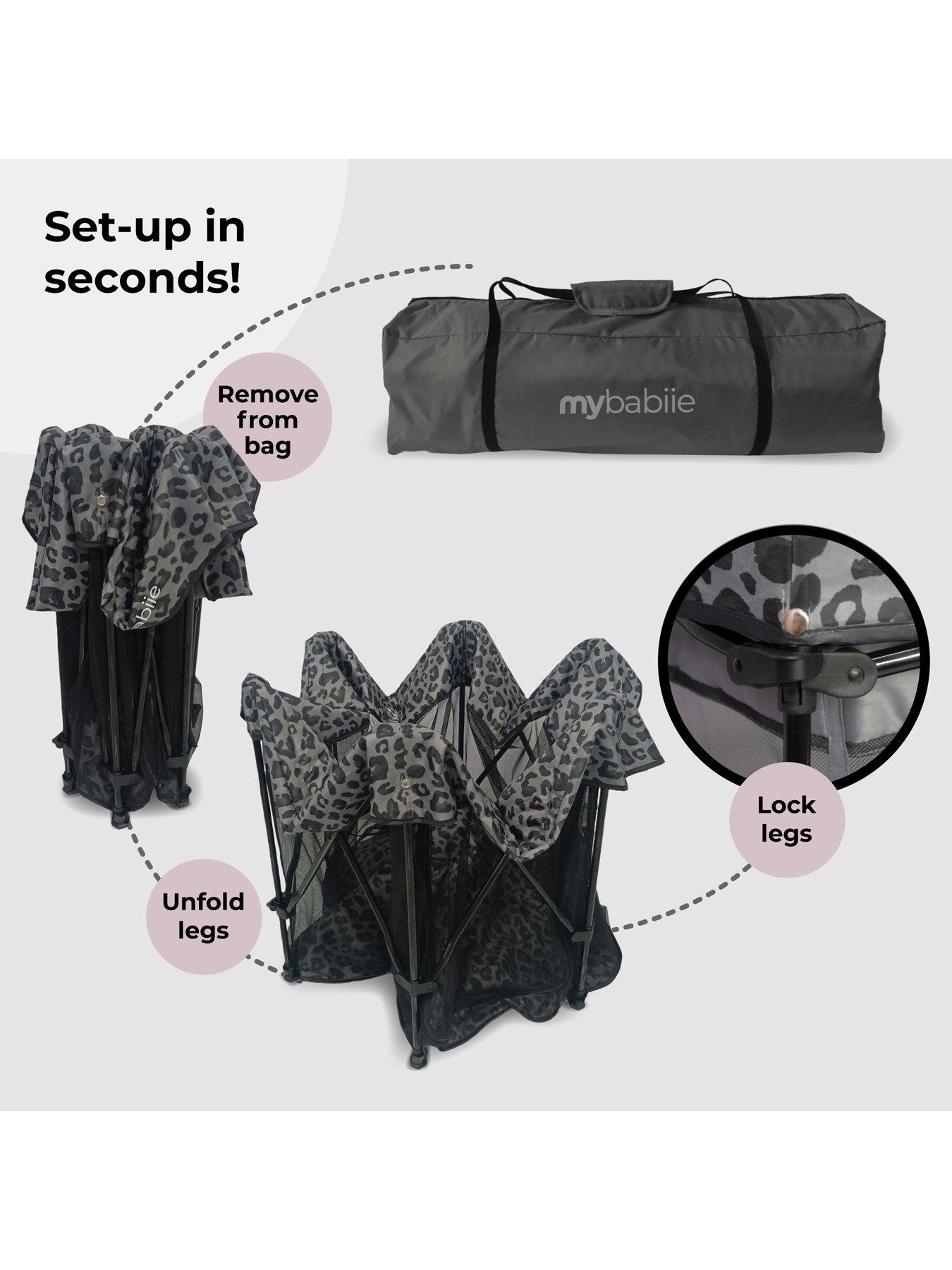 Image 6 of 8 of My Babiie Foldable Baby Playpen - Grey Leopard