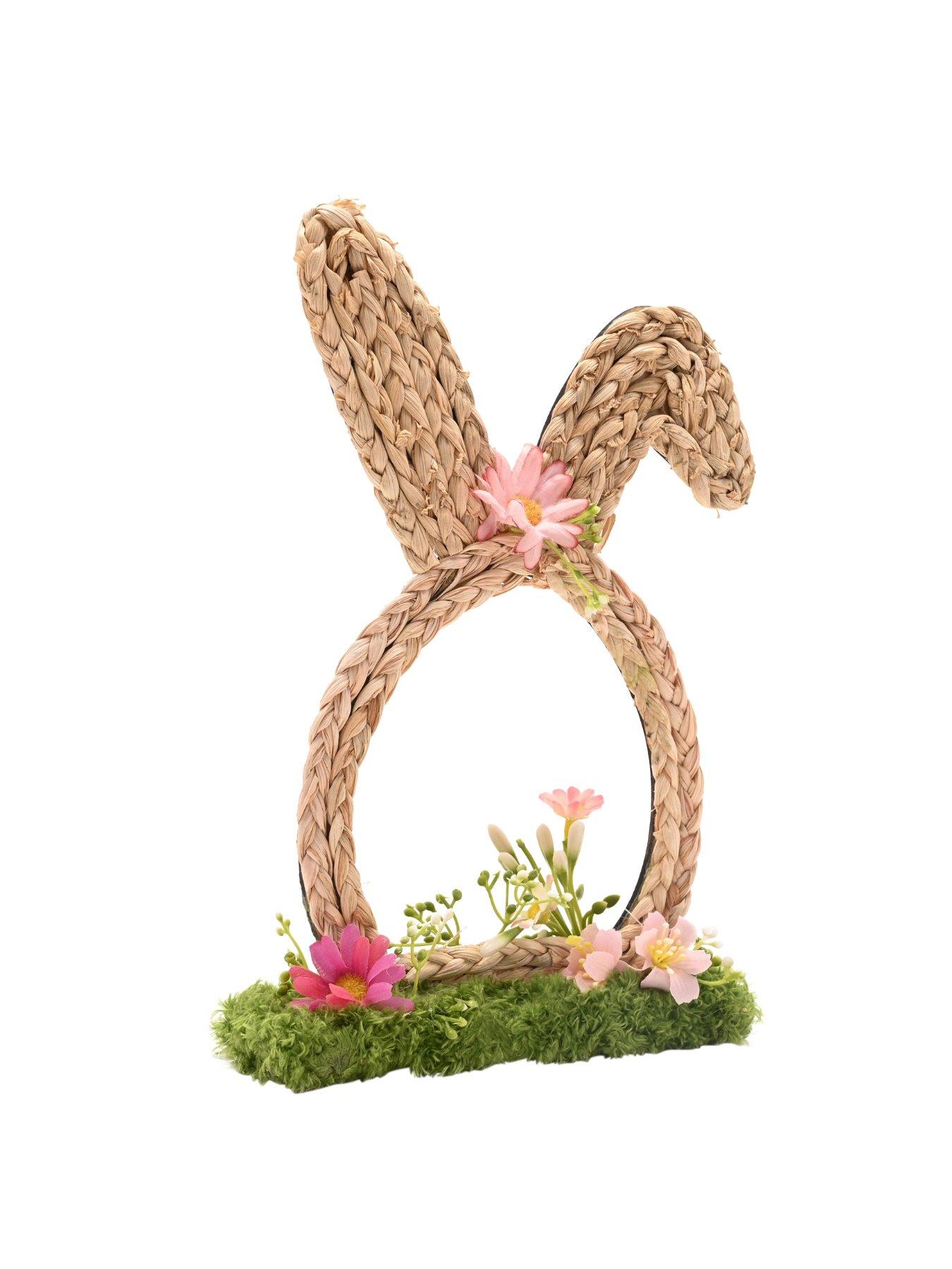 Image 3 of 5 of Wicker Bunny Ears Mantle Decoration