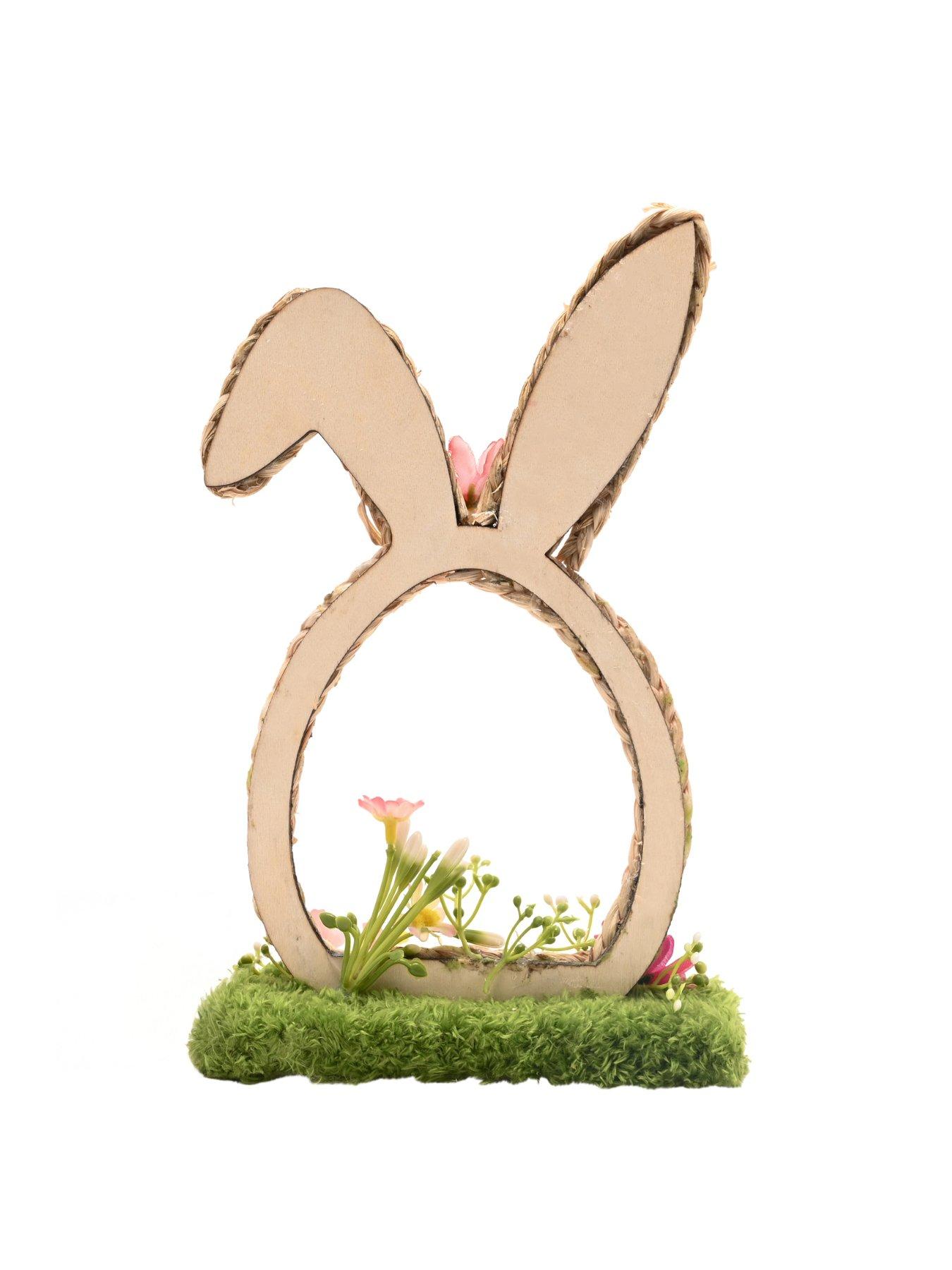 Image 5 of 5 of Wicker Bunny Ears Mantle Decoration