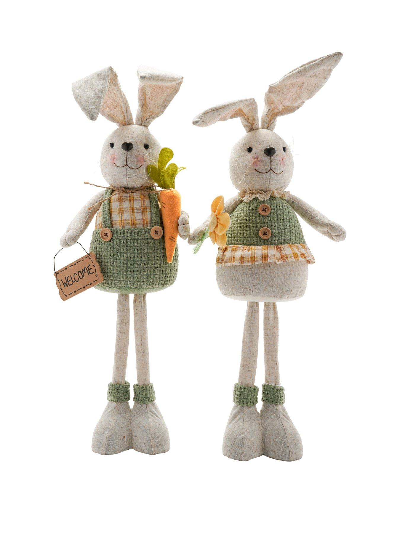 Image 2 of 5 of Set Of 2 Boy & Girl Long Leg Bunnies