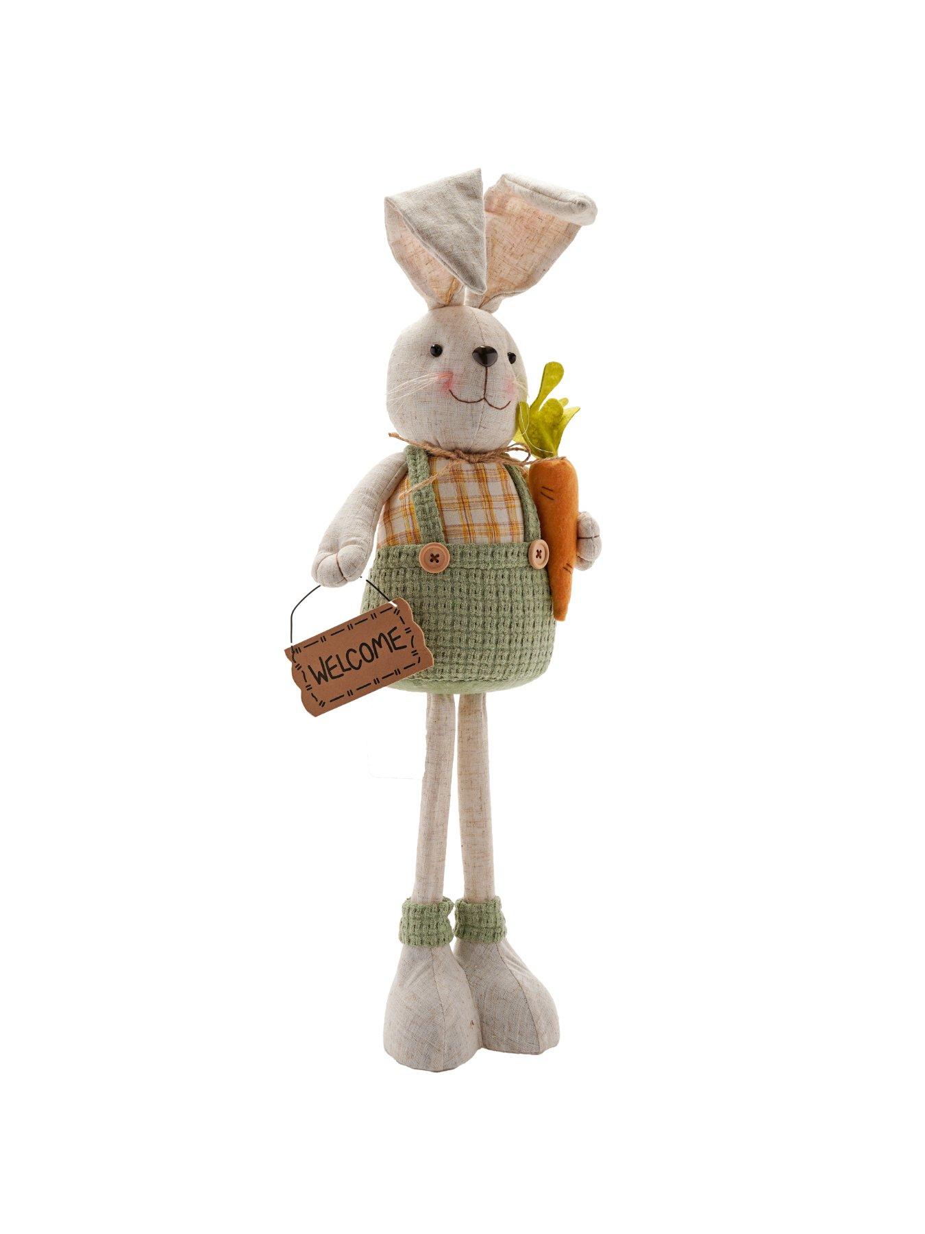 Image 4 of 5 of Set Of 2 Boy & Girl Long Leg Bunnies