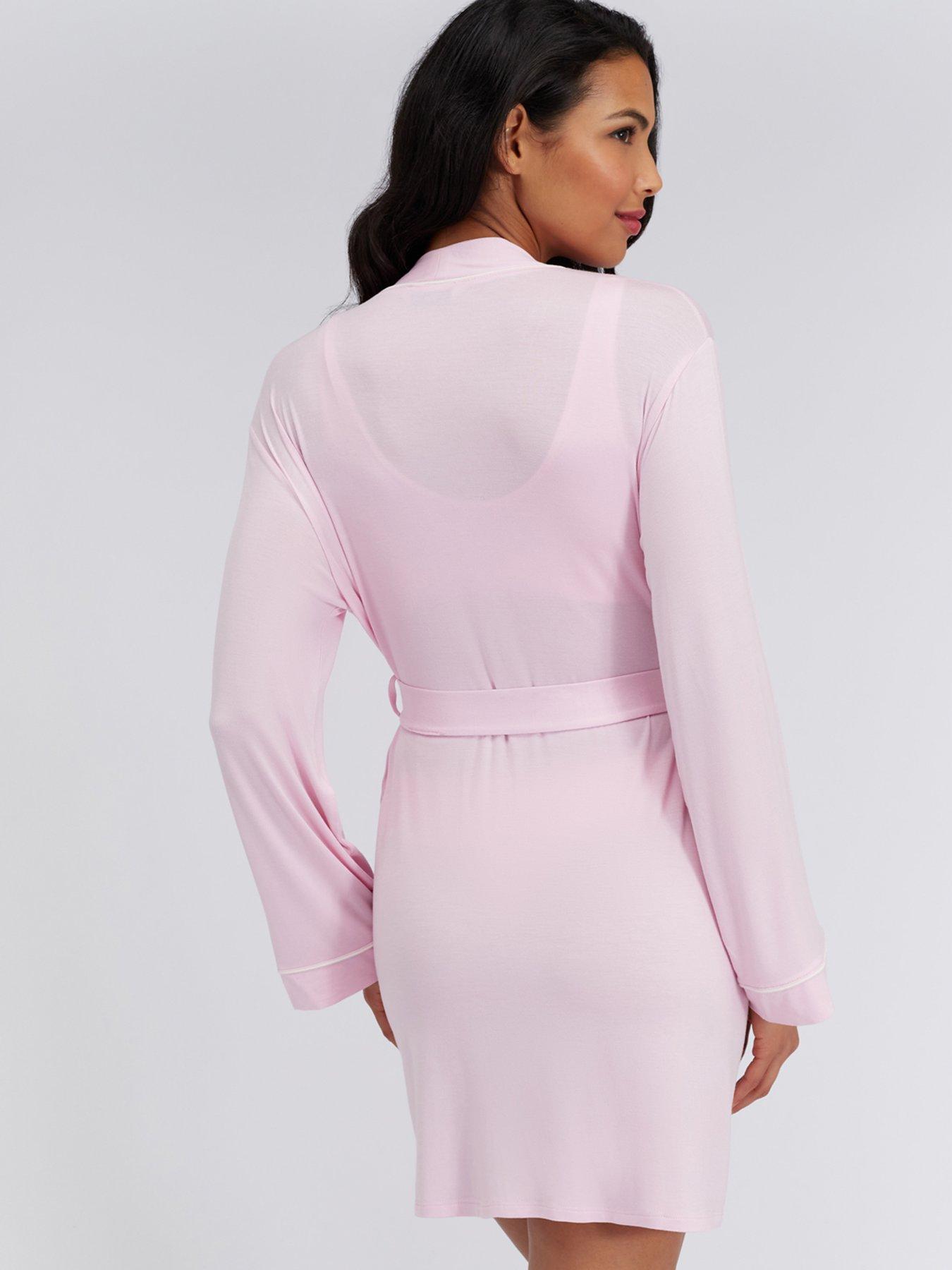 Image 2 of 6 of Boux Avenue Piped Modal Robe - Pink