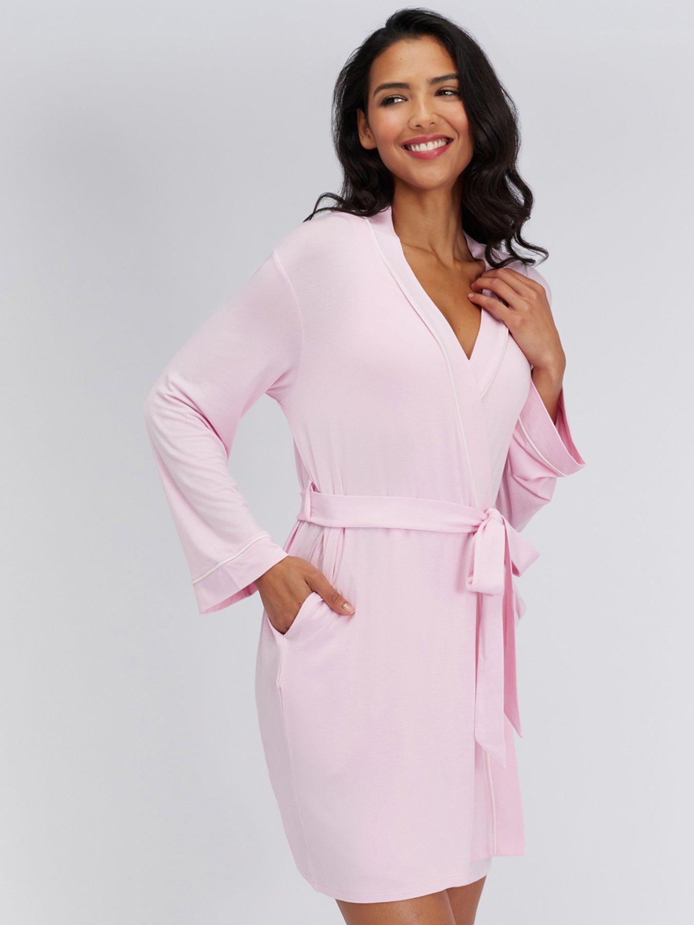 Image 3 of 6 of Boux Avenue Piped Modal Robe - Pink