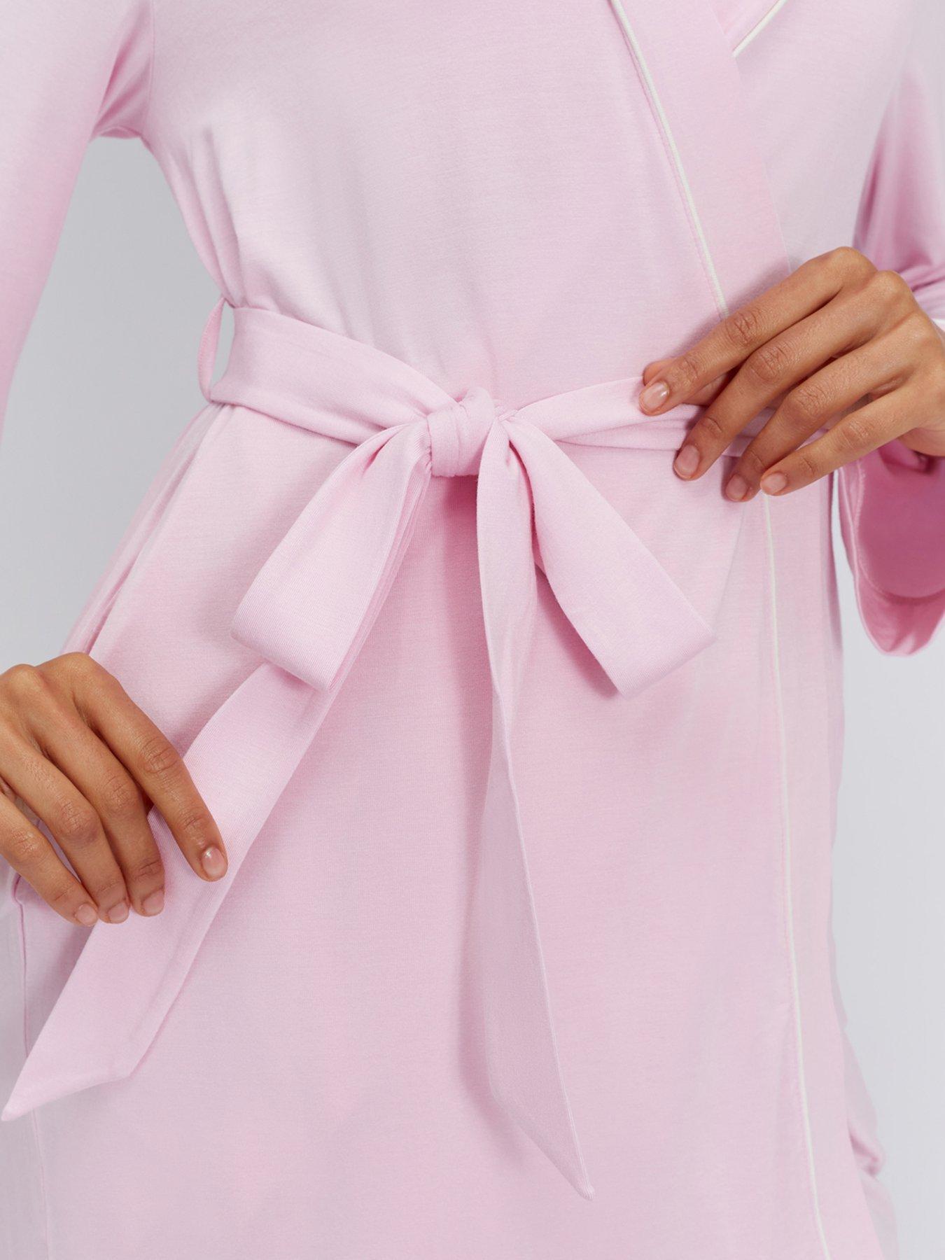 Image 6 of 6 of Boux Avenue Piped Modal Robe - Pink