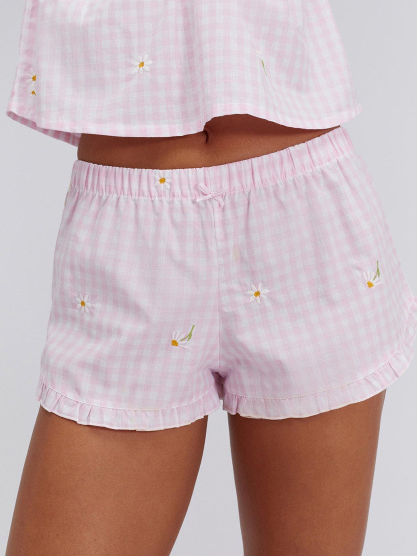 Image 5 of 6 of Boux Avenue Daisy Gingham Cotton Cami Set - Pink