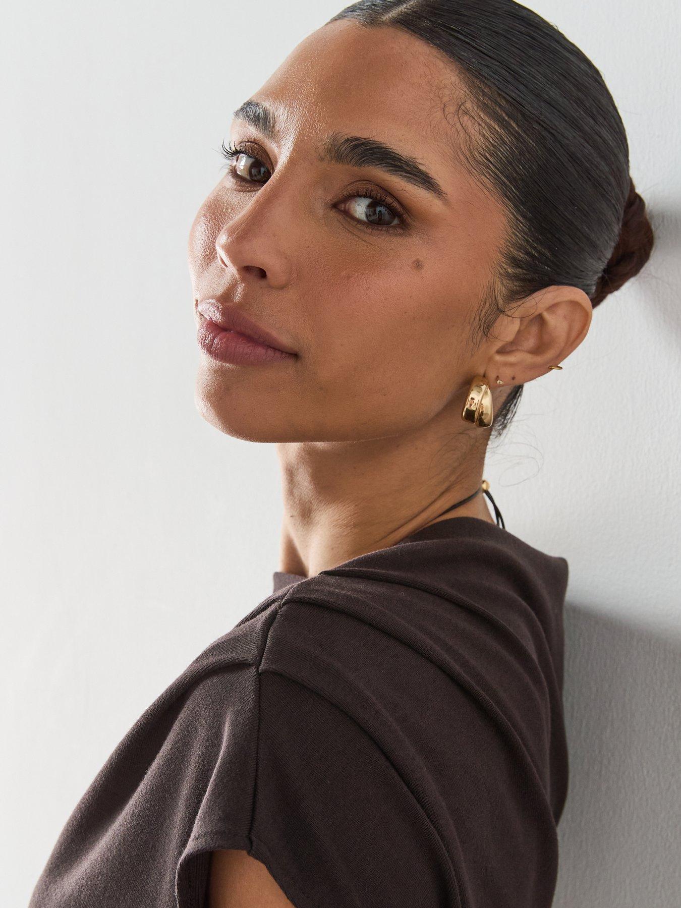  image of mango-asymmetric-ruched-top-brown