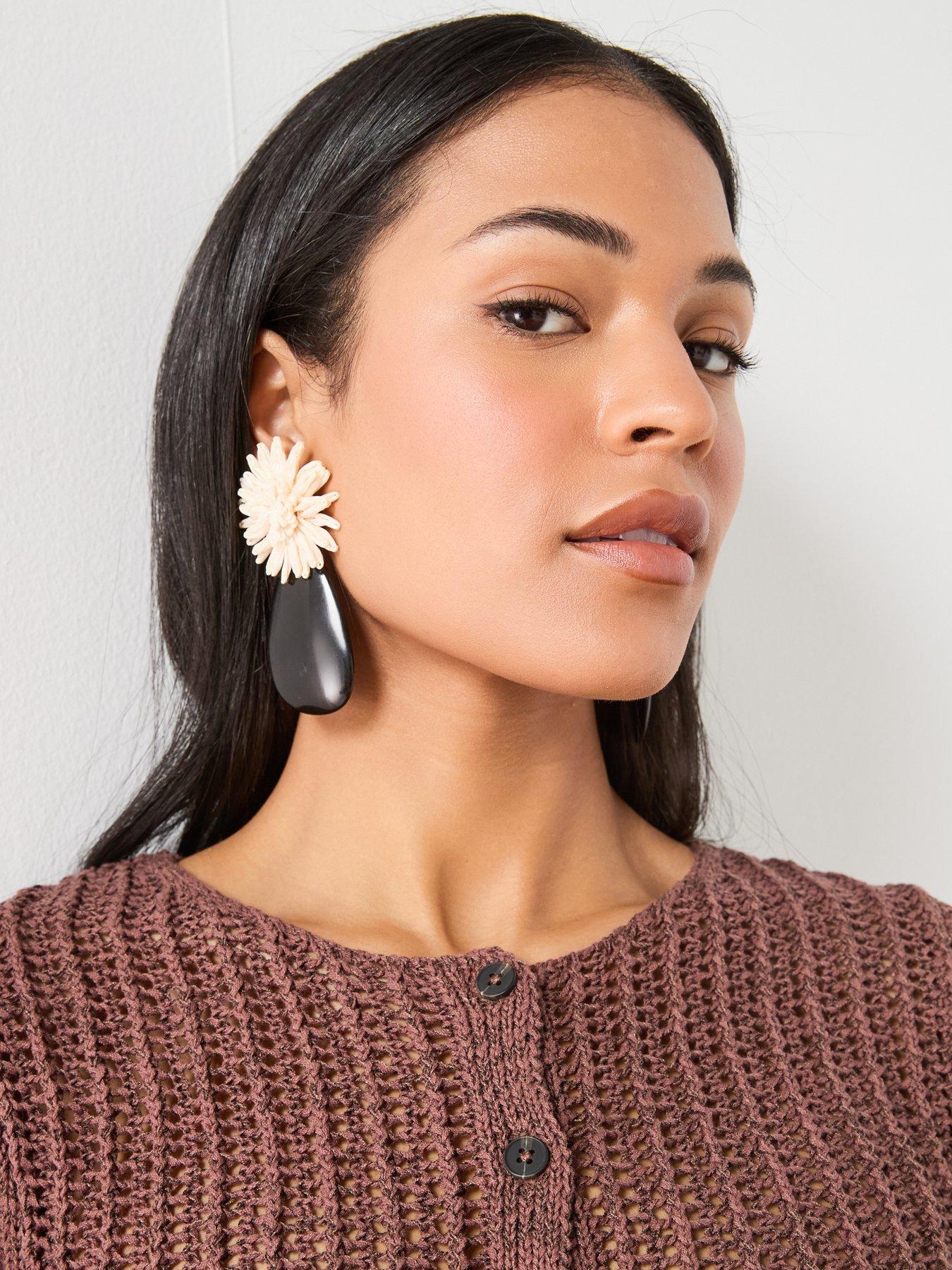 Image 4 of 6 of Mango Short-Sleeved Crochet Cardigan - Brown