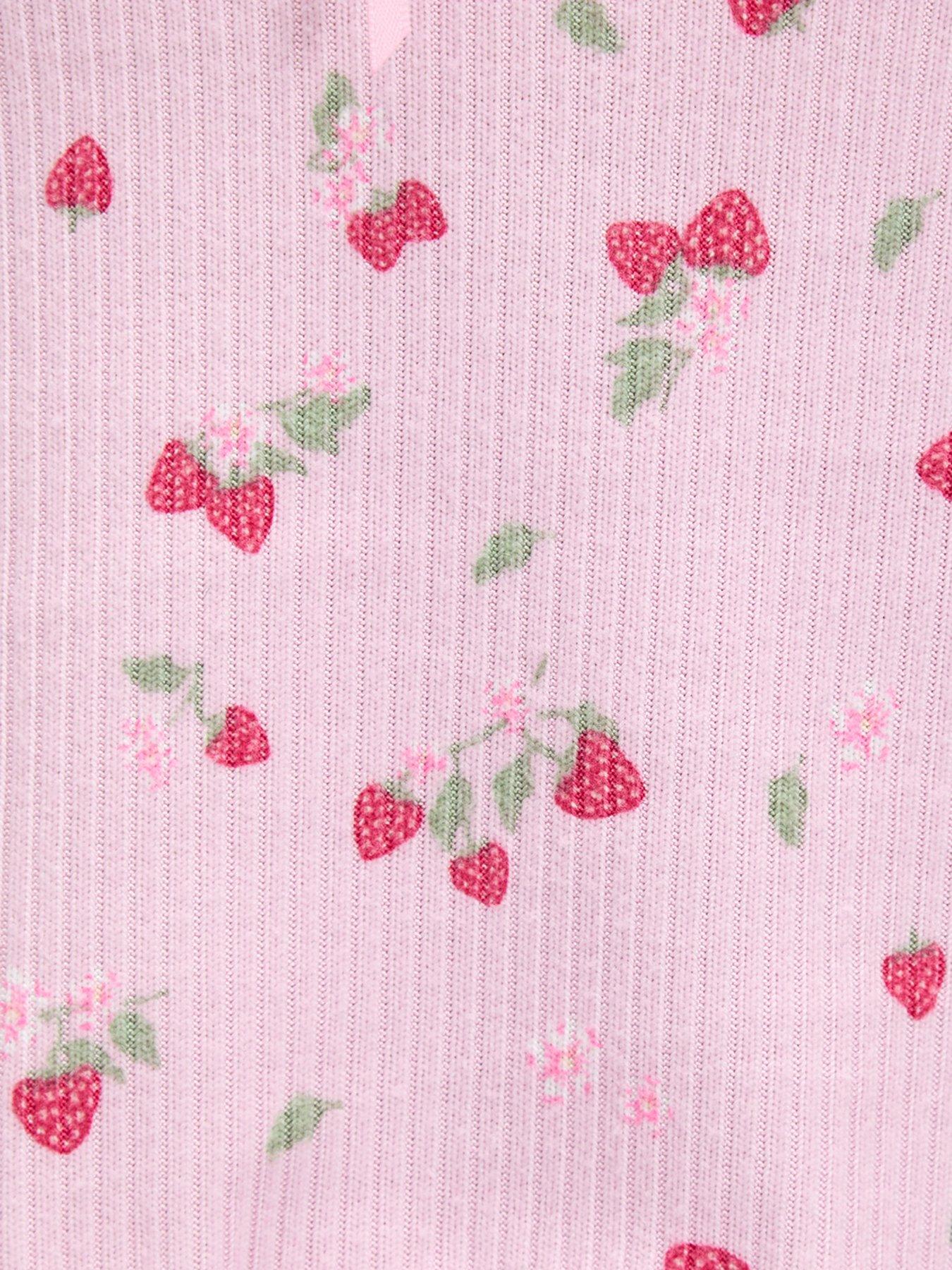 Image 6 of 6 of Boux Avenue Wild Strawberry Rib Cami Set - Pink Mix