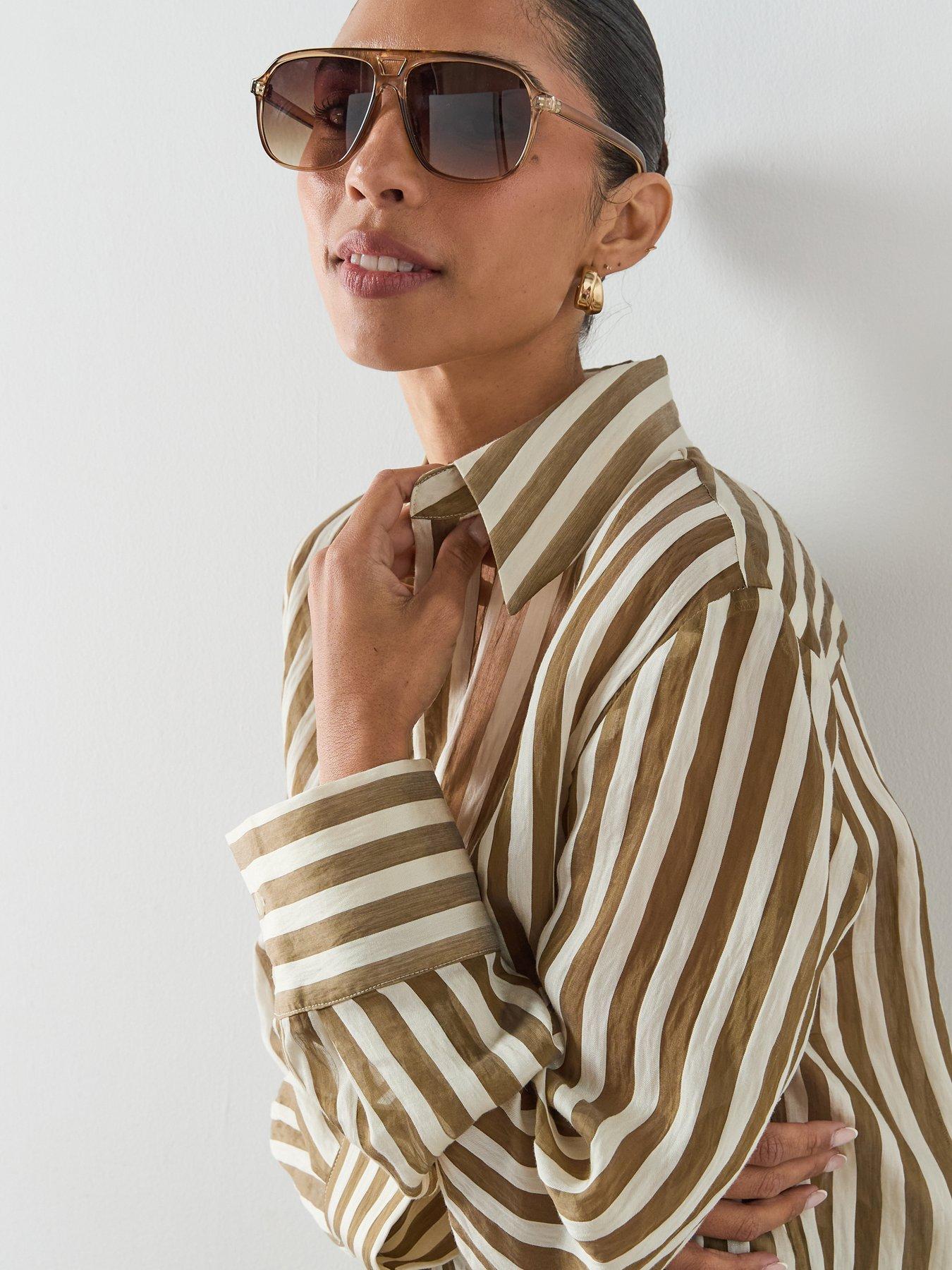  image of mango-semi-transparent-striped-lyocell-shirt-khaki
