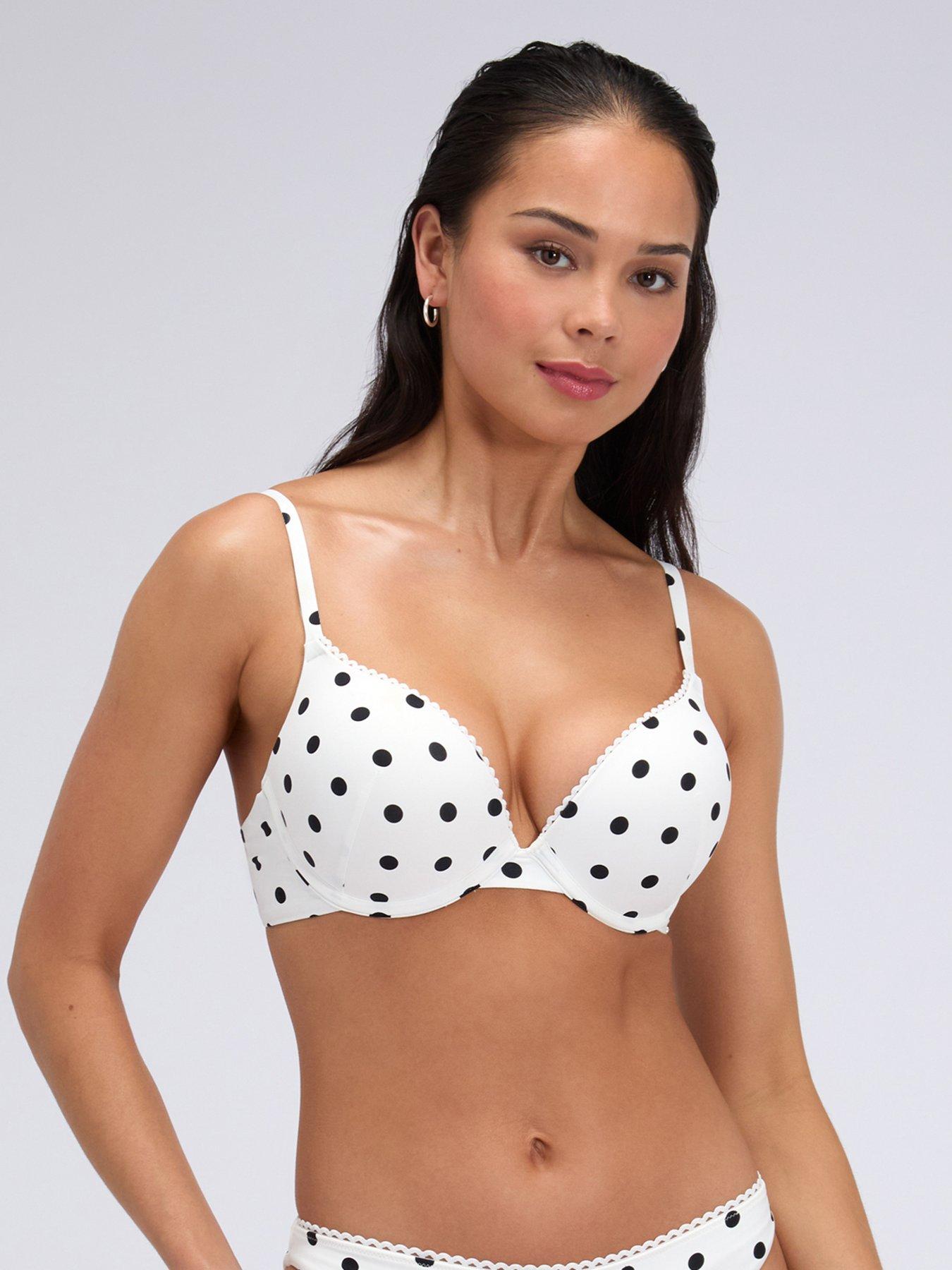 Image 1 of 6 of Boux Avenue Hydra Push Up Bikini Top - White Mix