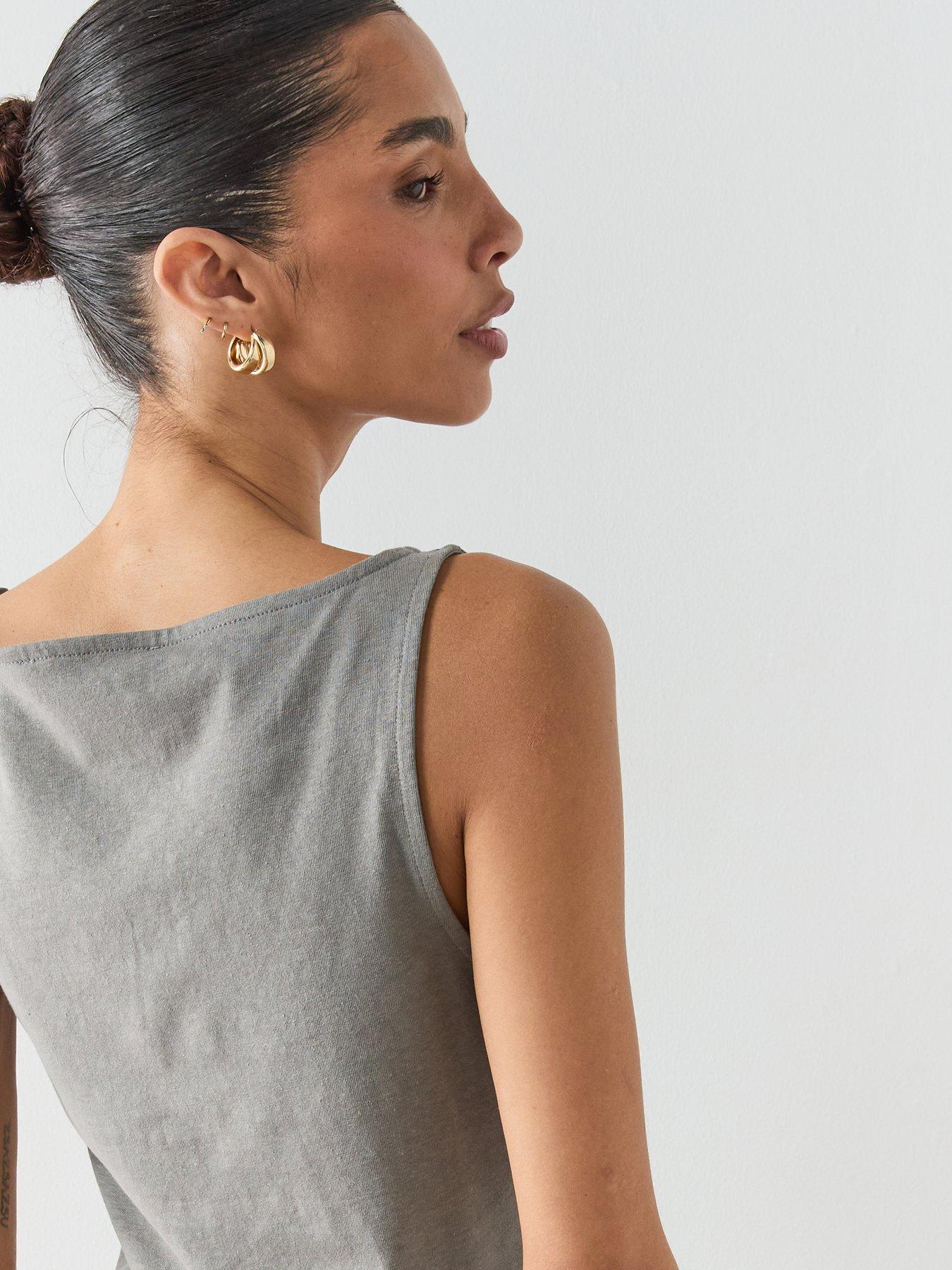 Image 5 of 6 of Mango Cotton Gilet With Buttons - Grey