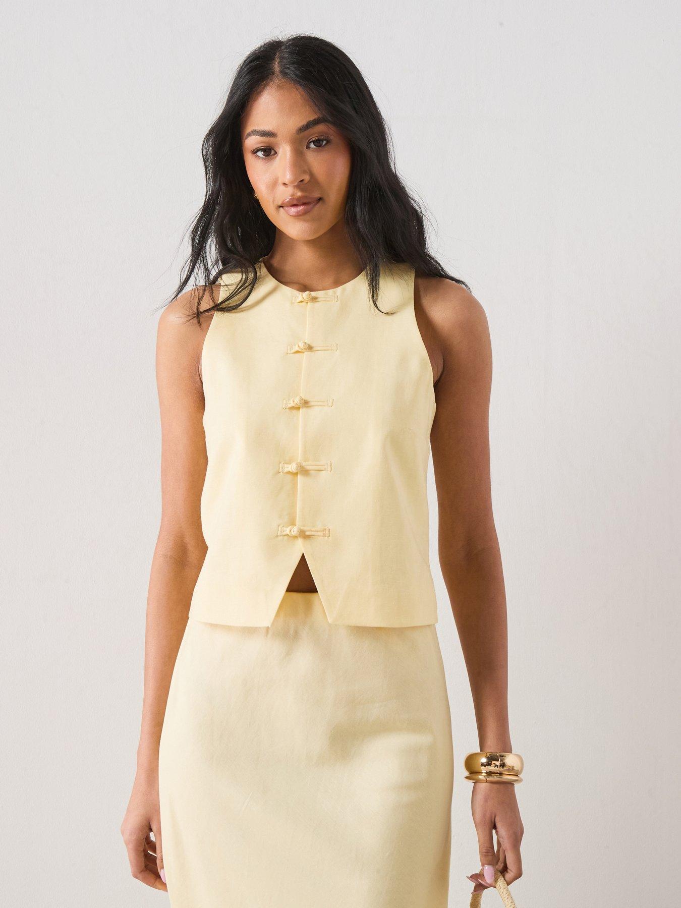 Mango Waistcoat Laguna - Cream