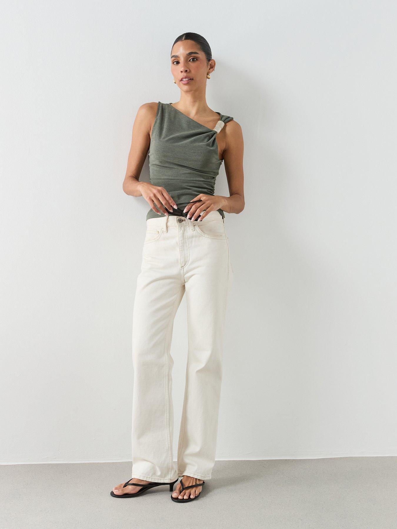  image of mango-asymmetric-ruched-top-green