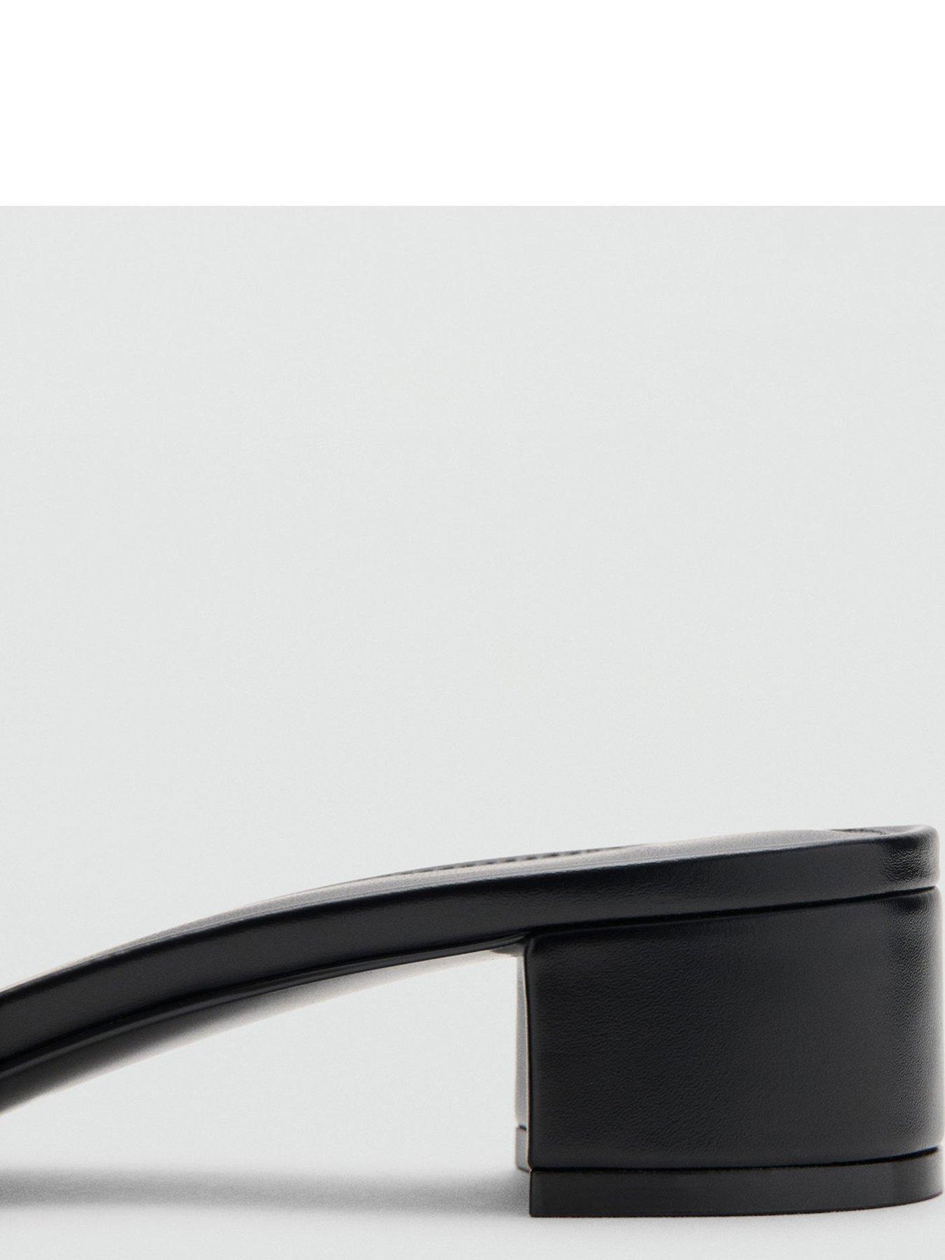 Image 4 of 4 of Mango Block-heel Sandals With Strap - Black