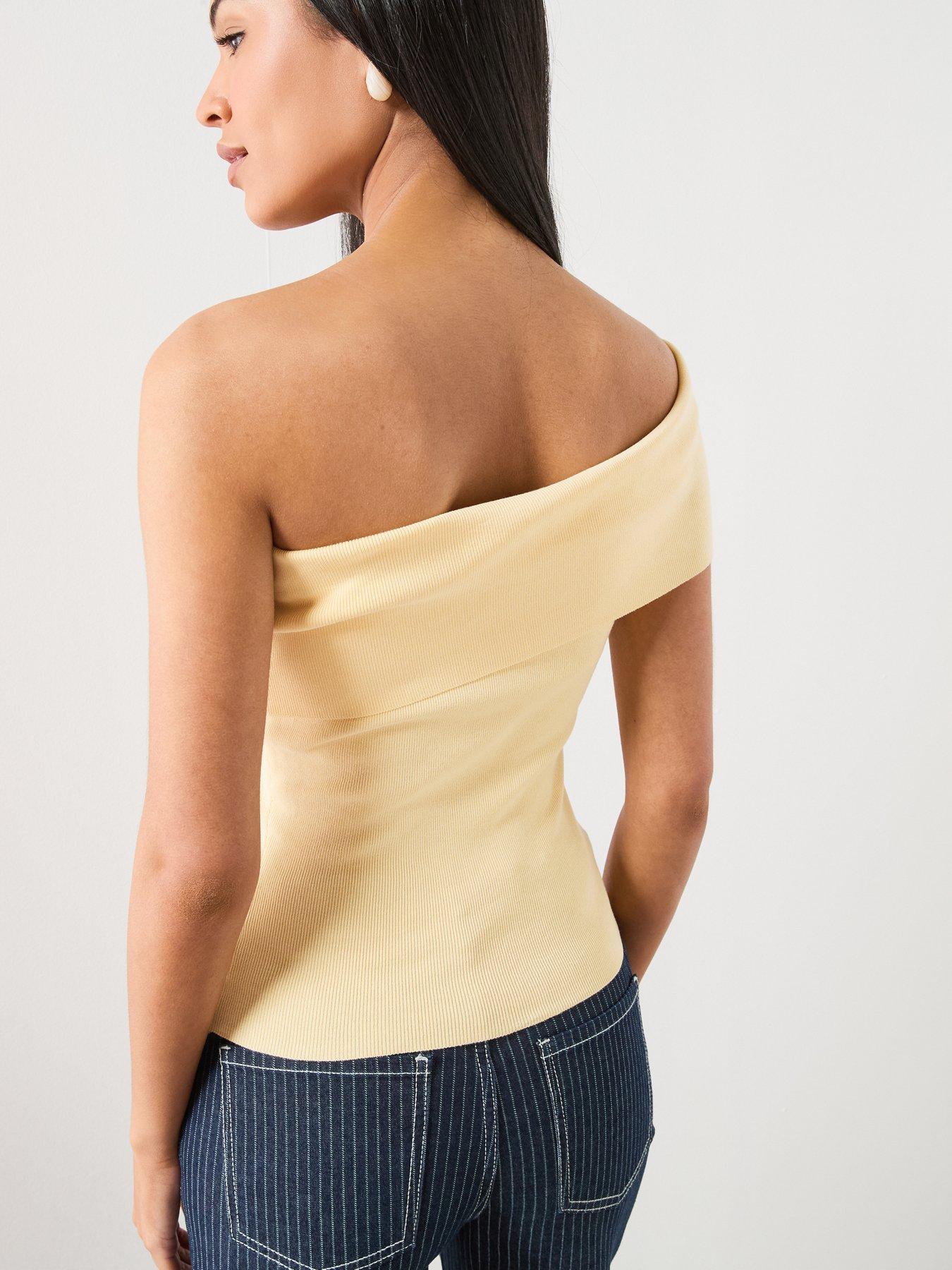 Image 2 of 6 of Mango Strapless Knitted Top - Yellow