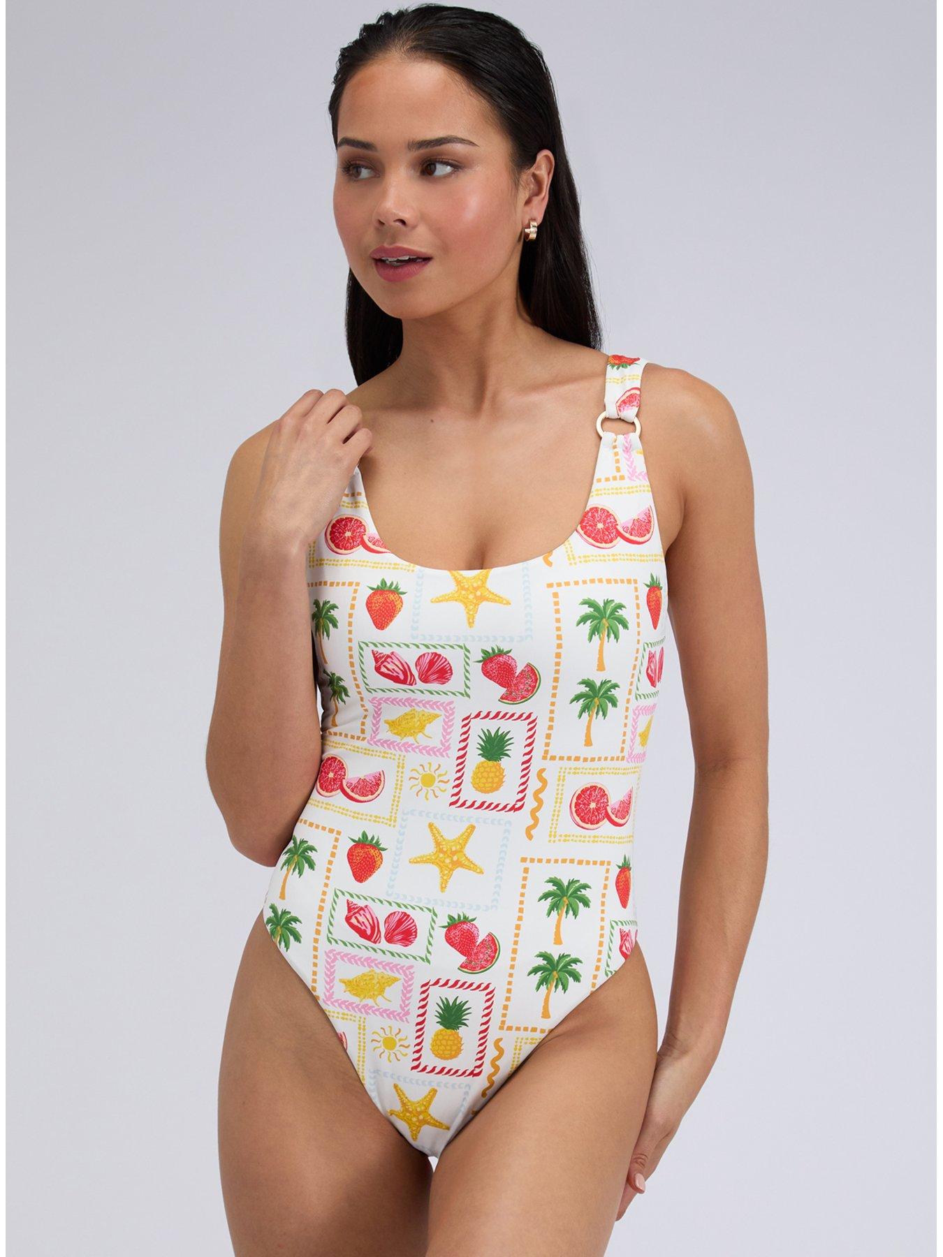 Boux Avenue Bonita Scoop Swimsuit - Ivory Mix