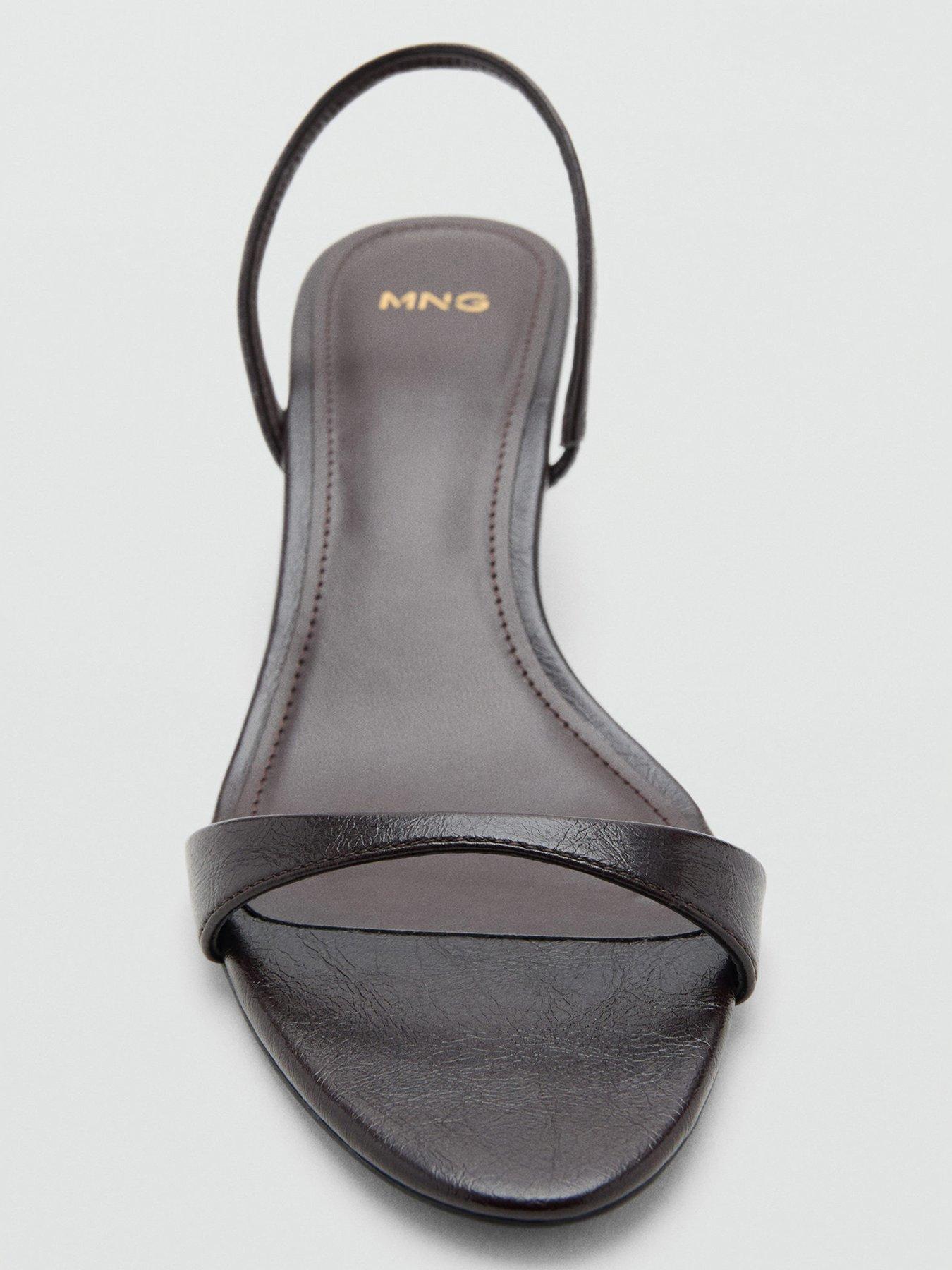 Image 4 of 5 of Mango Kitten-heel Sandals With Strap - Brown