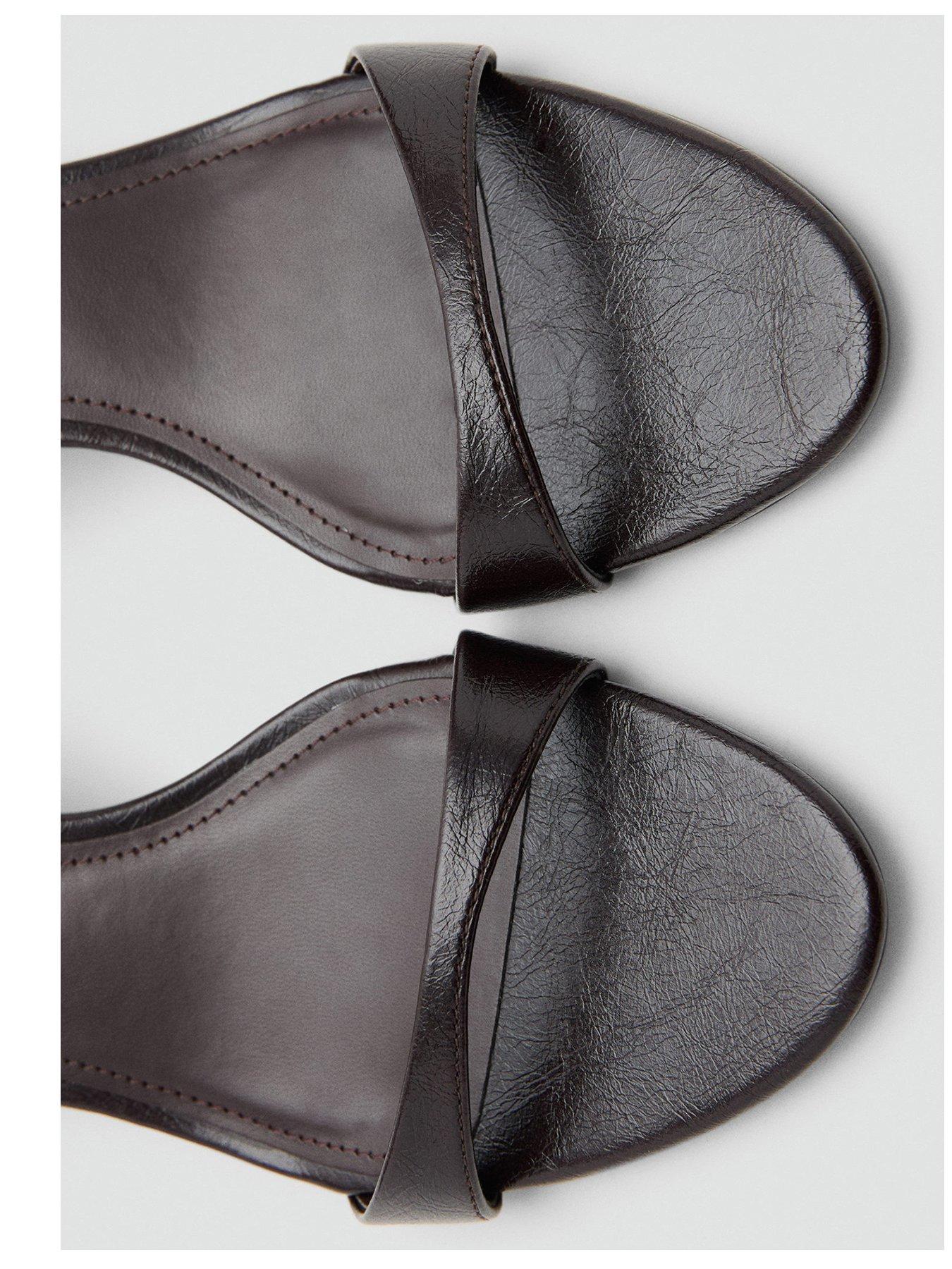 Image 5 of 5 of Mango Kitten-heel Sandals With Strap - Brown