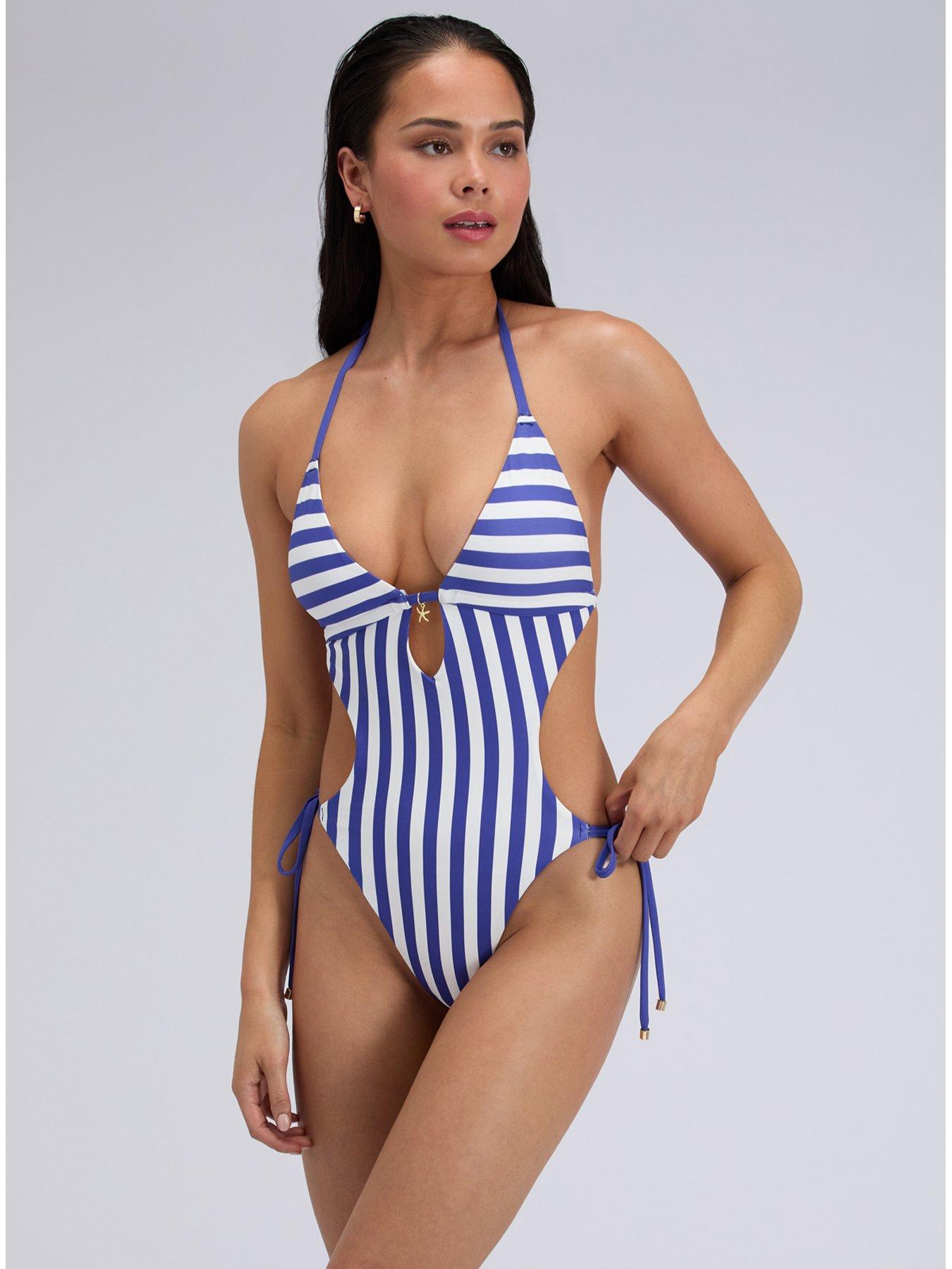 Boux Avenue Naxos String Side Swimsuit - Blue Mix