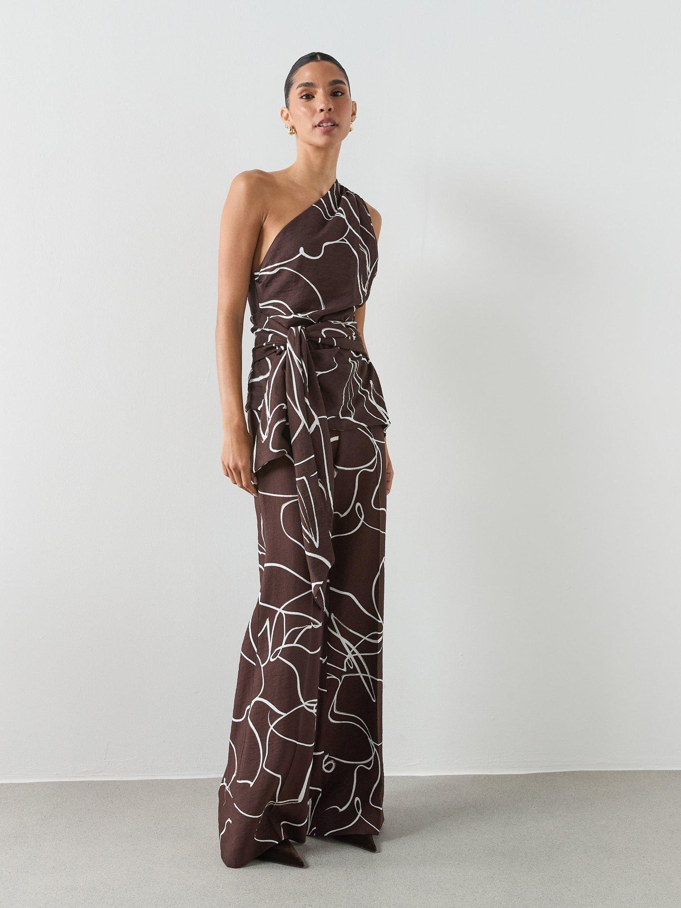 Image 3 of 6 of Mango Asymmetric Printed Top - Brown