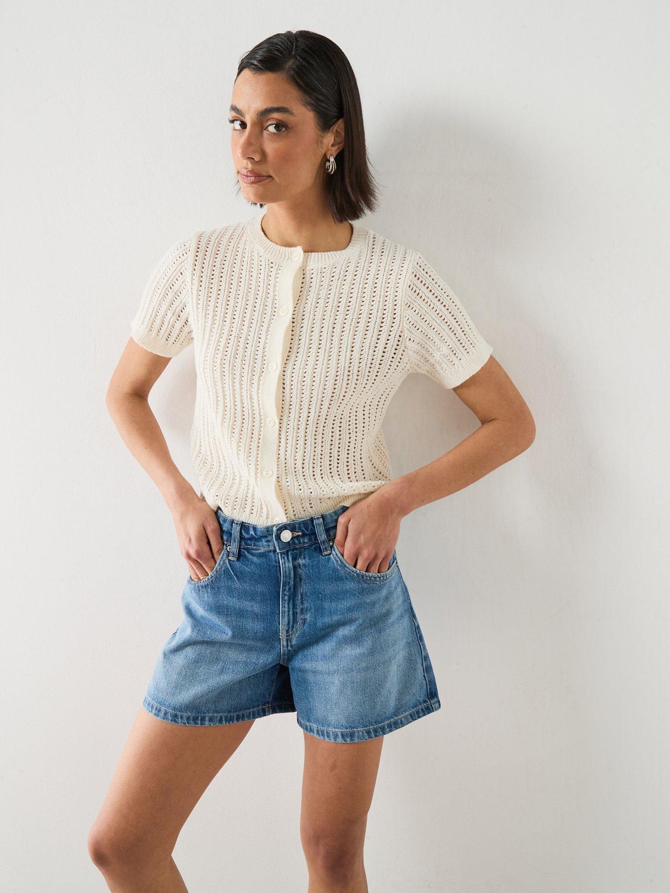 Mango Openwork Knit Cardigan - ecru