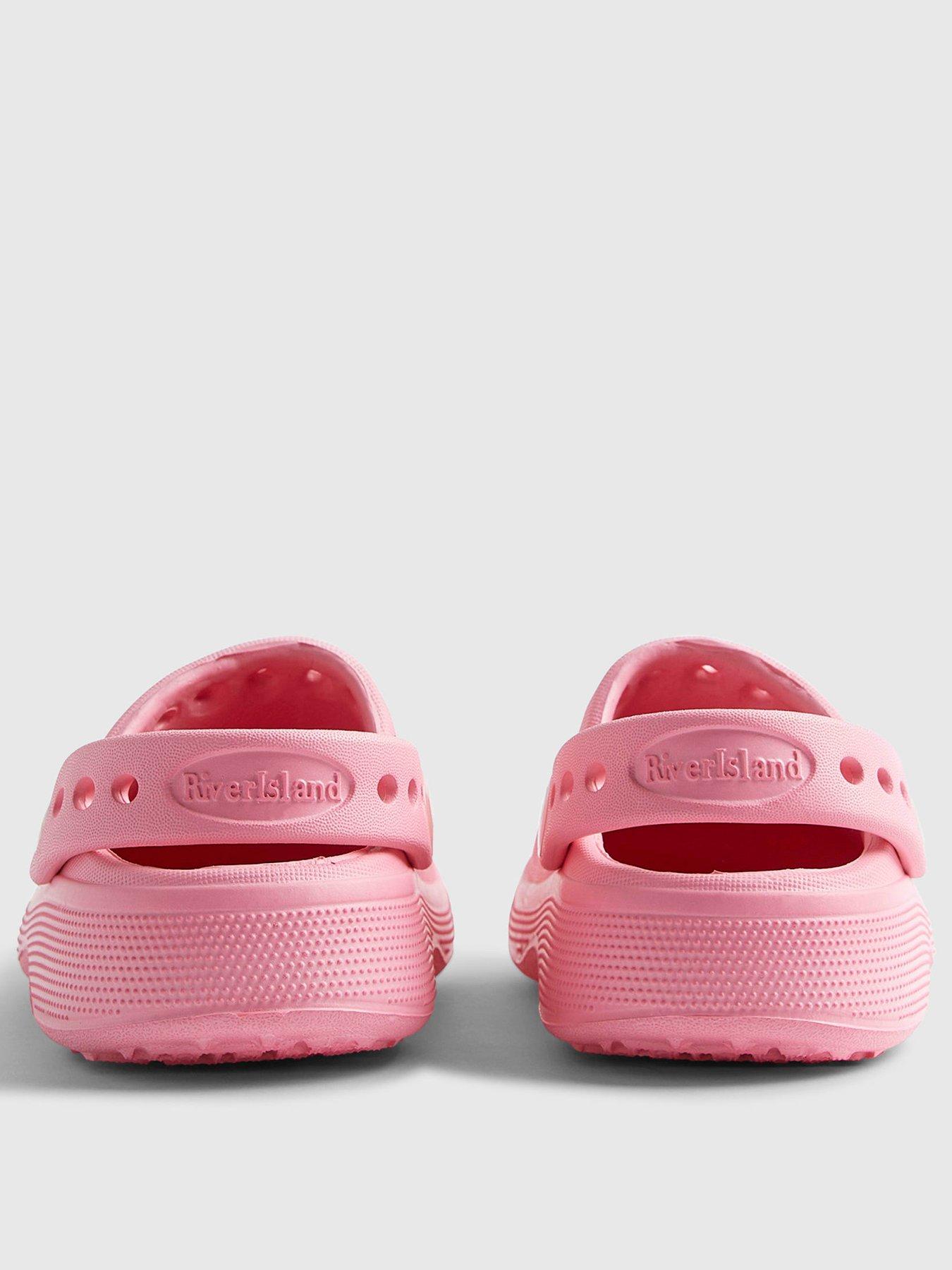 Image 3 of 5 of River Island Mini Girls Bow Gem Clog Sandals - Pink