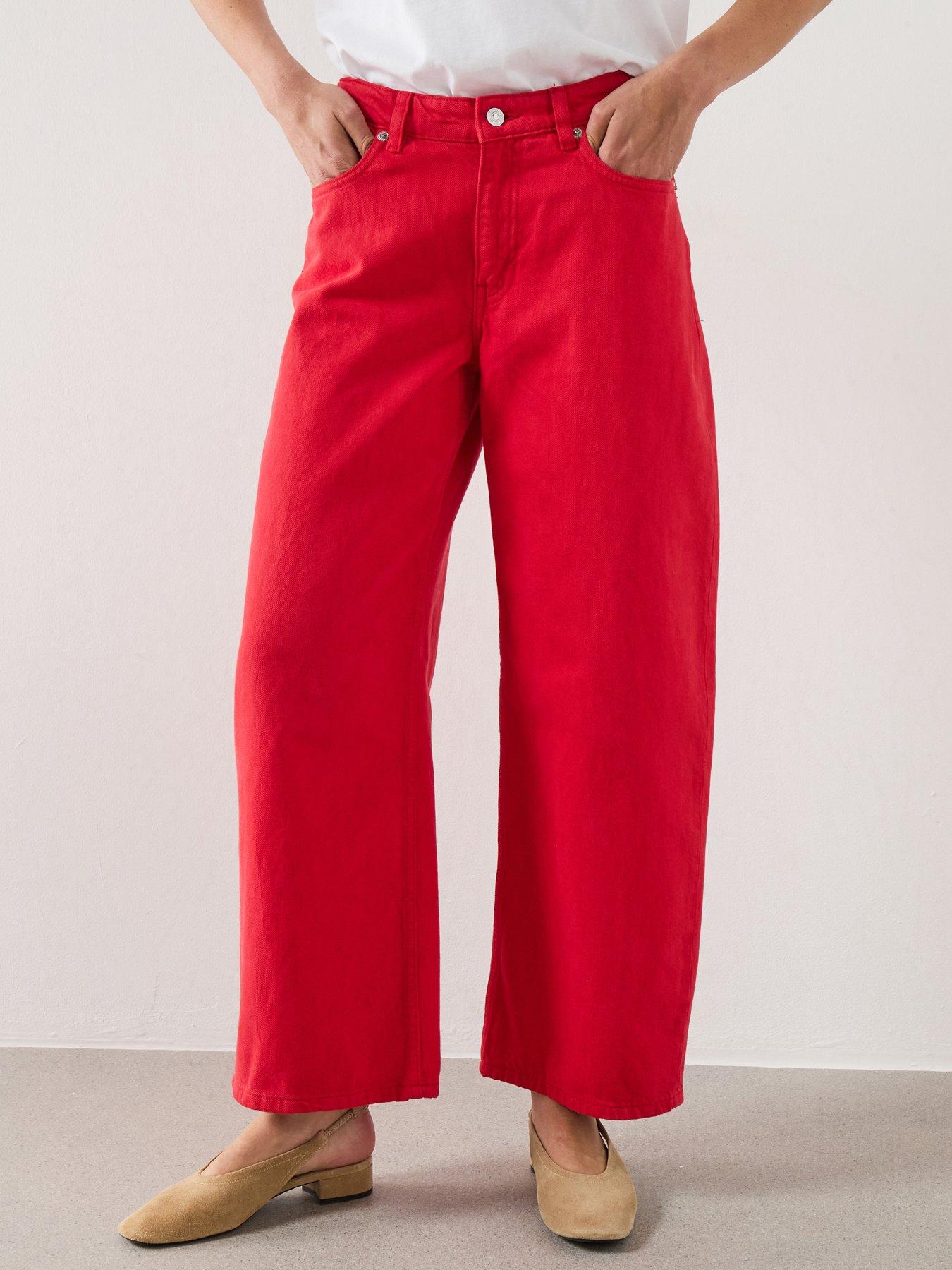 Mango Mid-Rise Balloon Jeans - Red