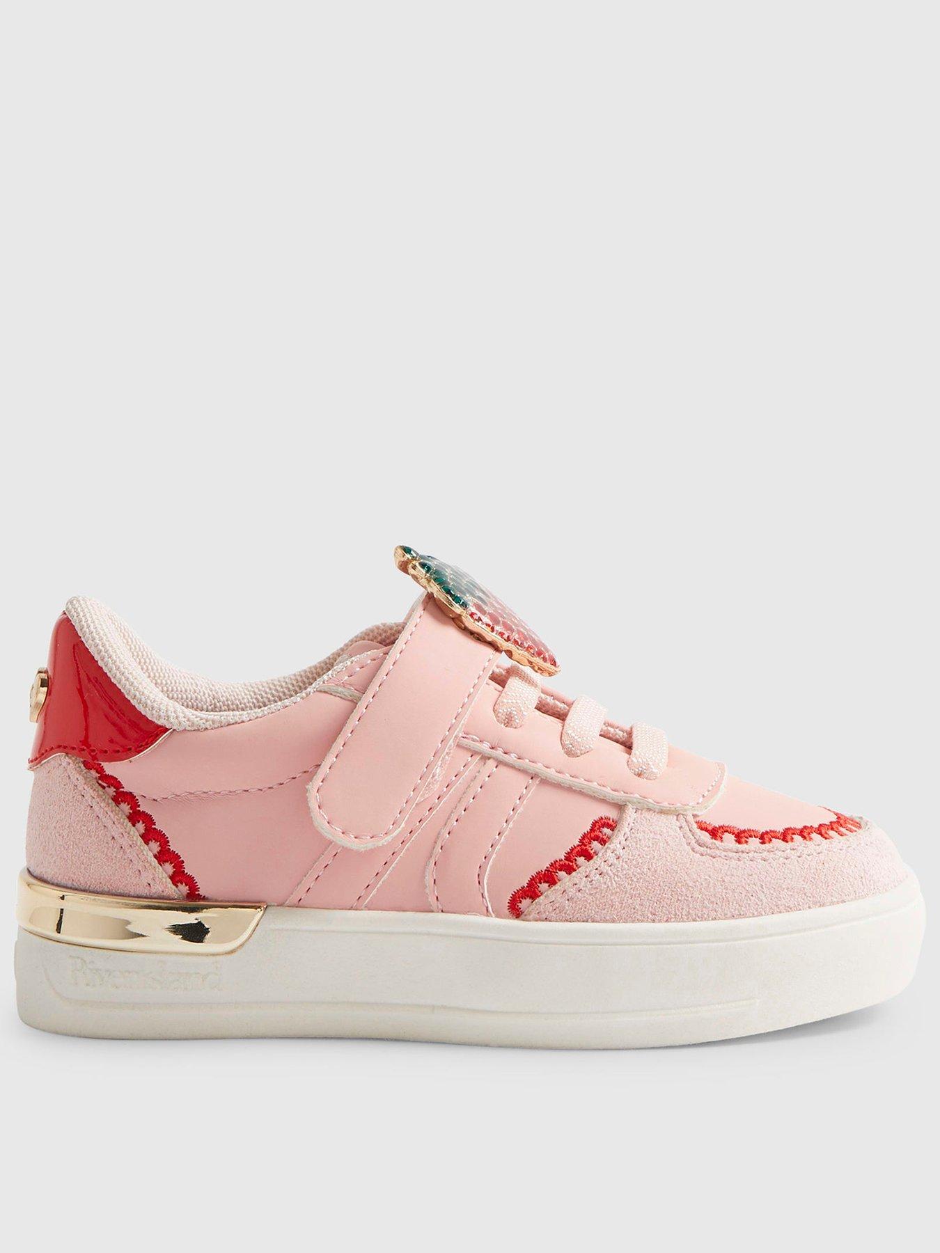 River Island Mini Girls Strawberry Strap Trainers - Pink