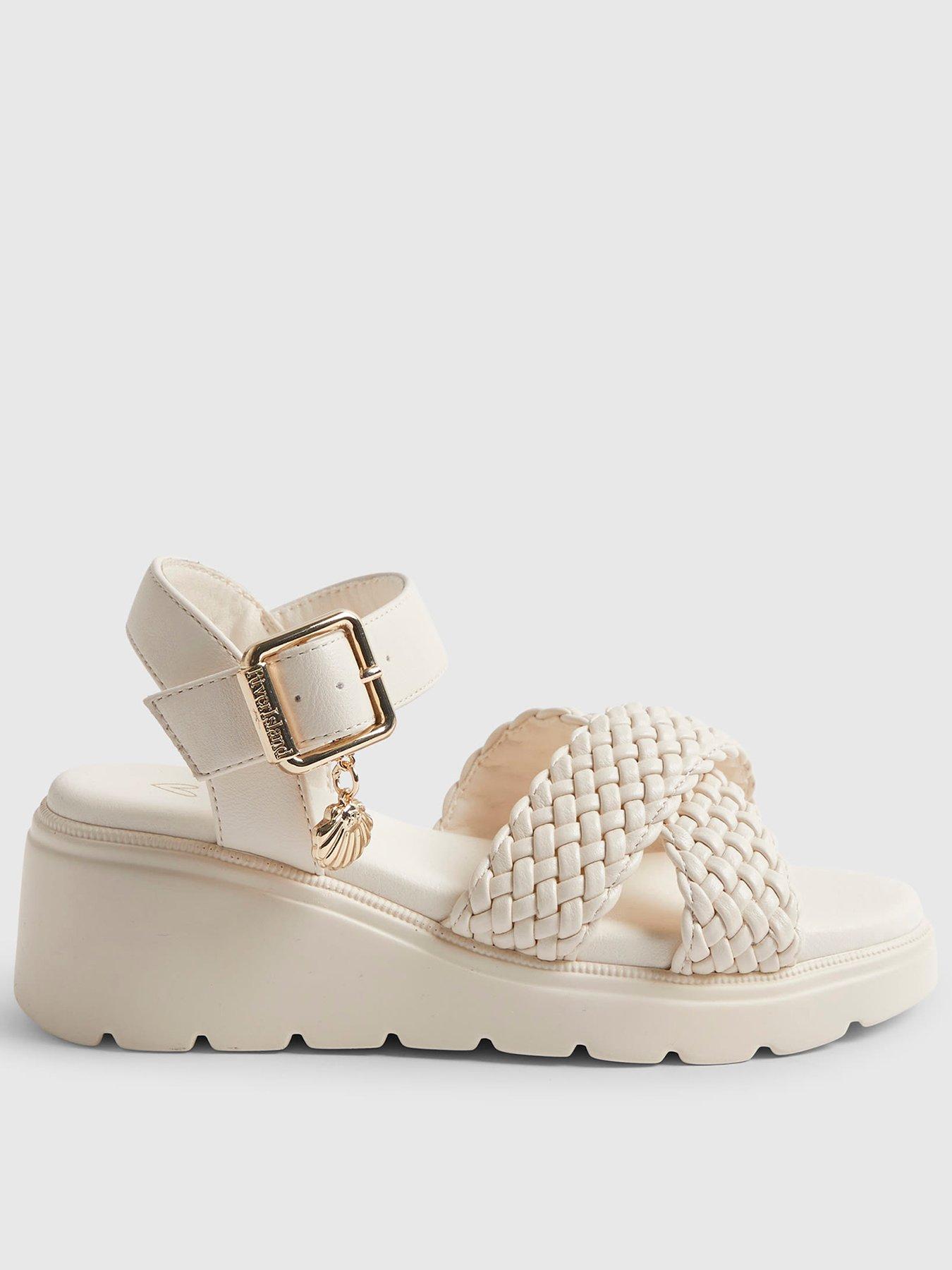 River Island Older Girls Plaited Wedge Sandals - Beige