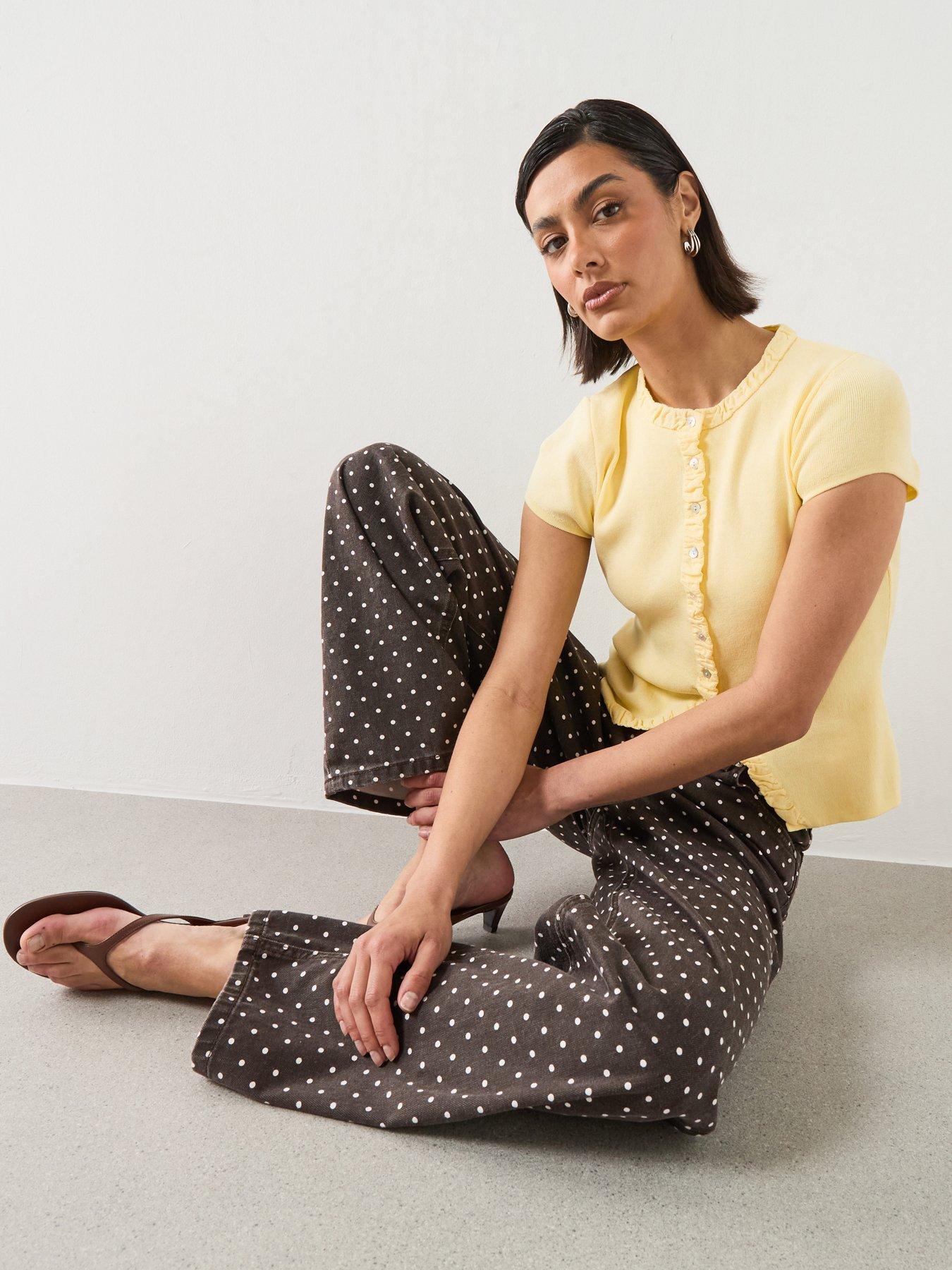Image 4 of 6 of Mango Fine Knit Sweater With Buttons - Yellow