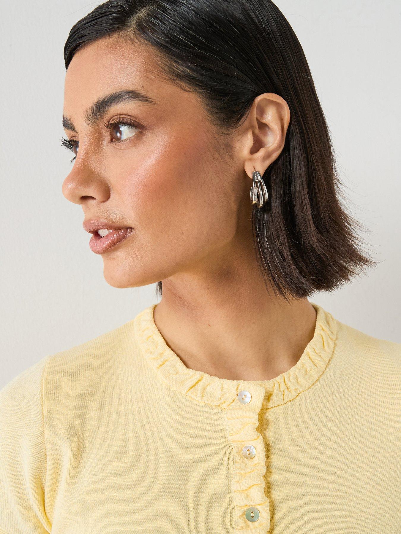 Image 6 of 6 of Mango Fine Knit Sweater With Buttons - Yellow