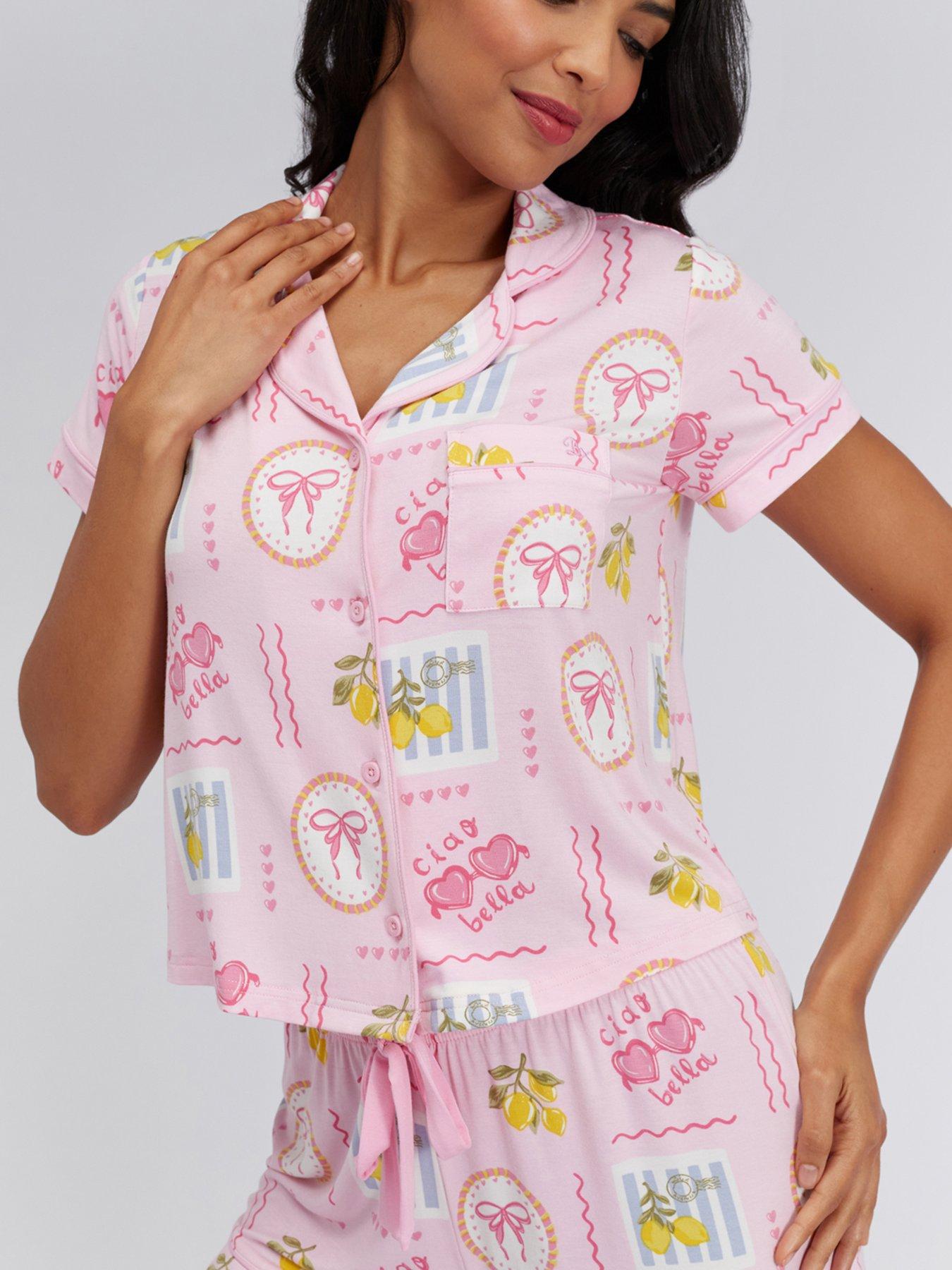 Image 6 of 7 of Boux Avenue Postcard Modal Short Pyjama Set - Pink