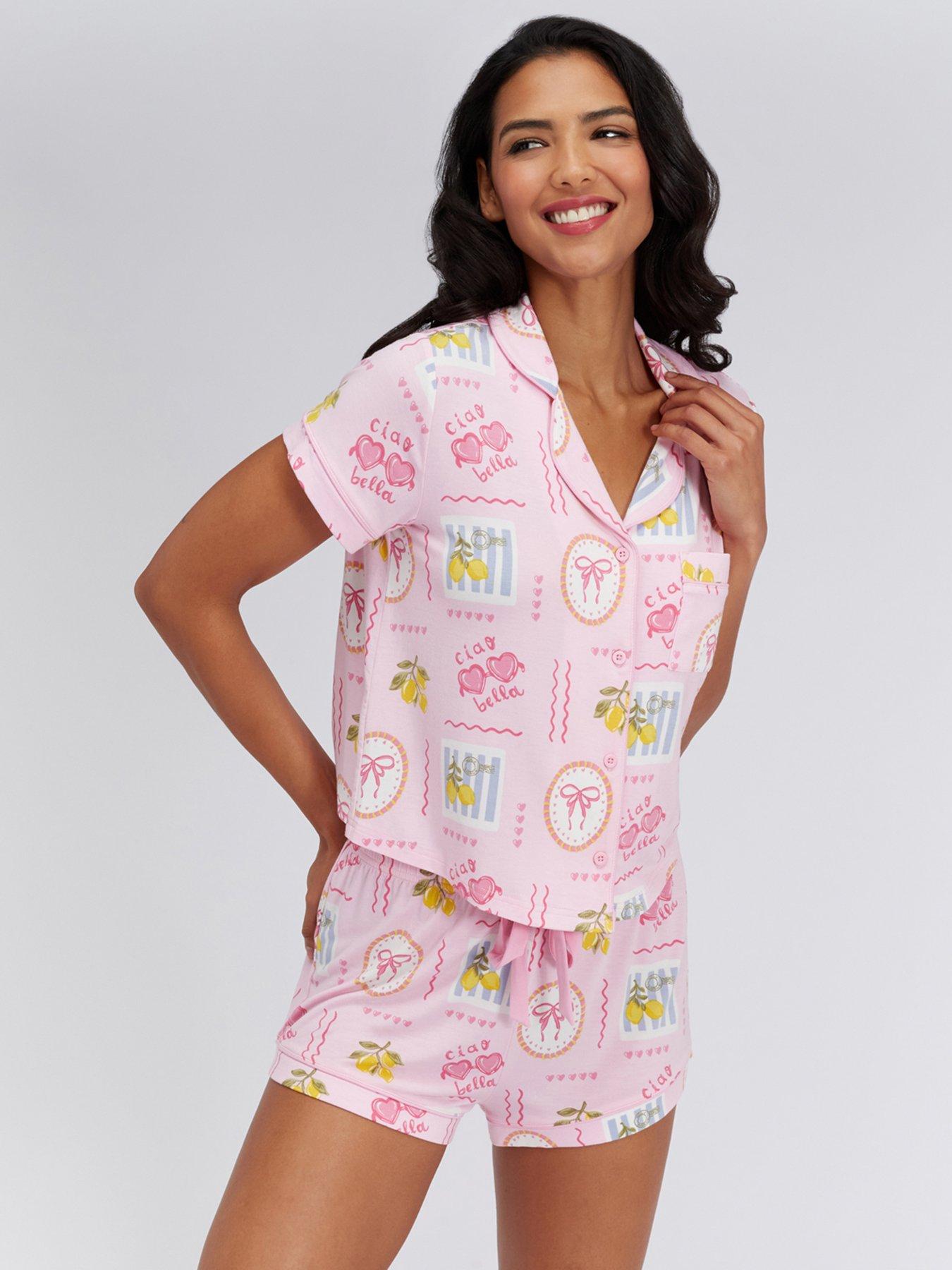 Image 7 of 7 of Boux Avenue Postcard Modal Short Pyjama Set - Pink