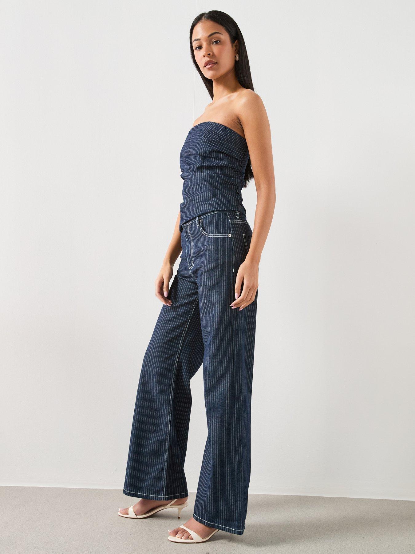 Image 3 of 6 of Mango Asymmetric Co-ord Bandeau Top - Blue