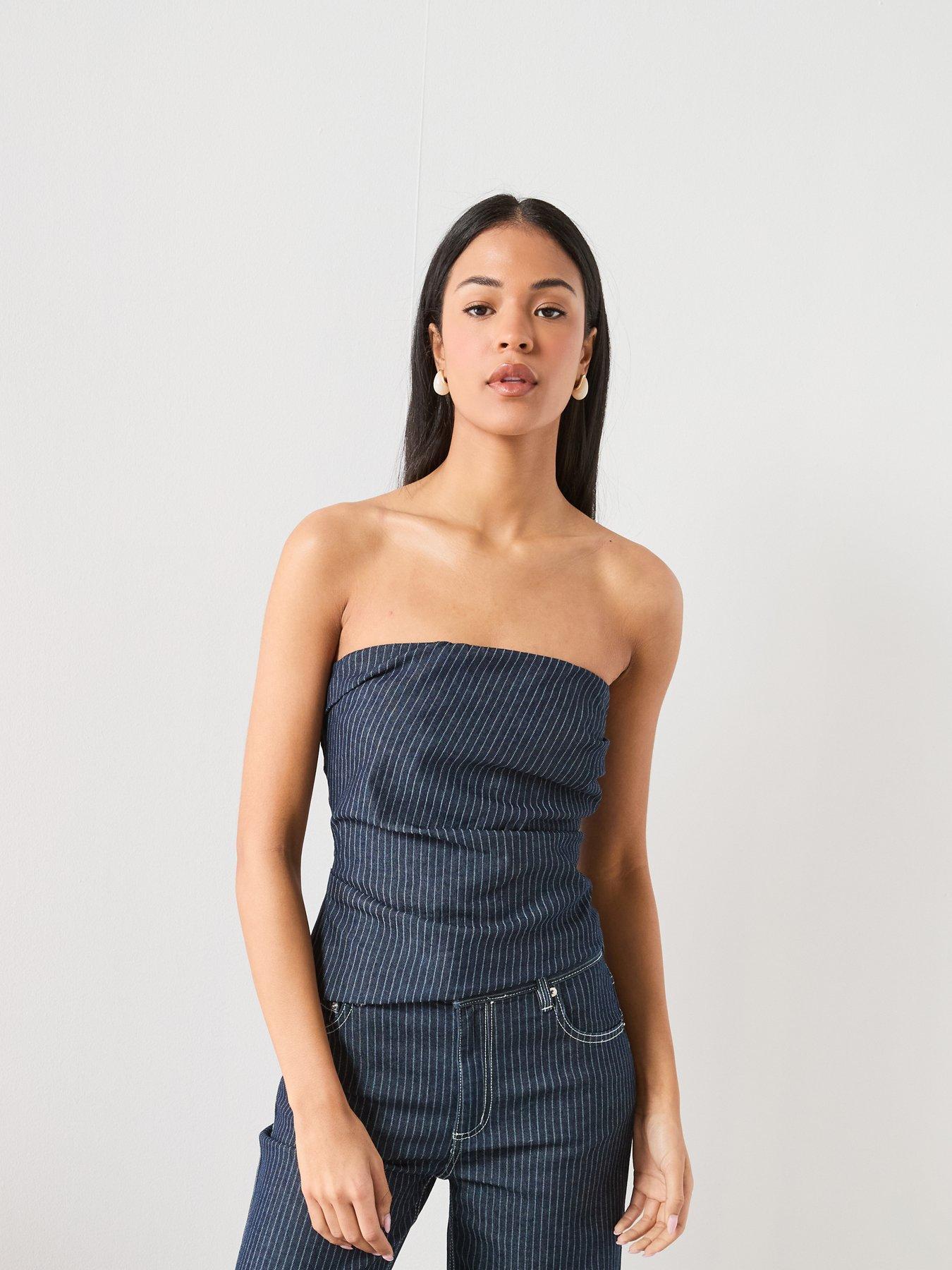 Image 5 of 6 of Mango Asymmetric Co-ord Bandeau Top - Blue